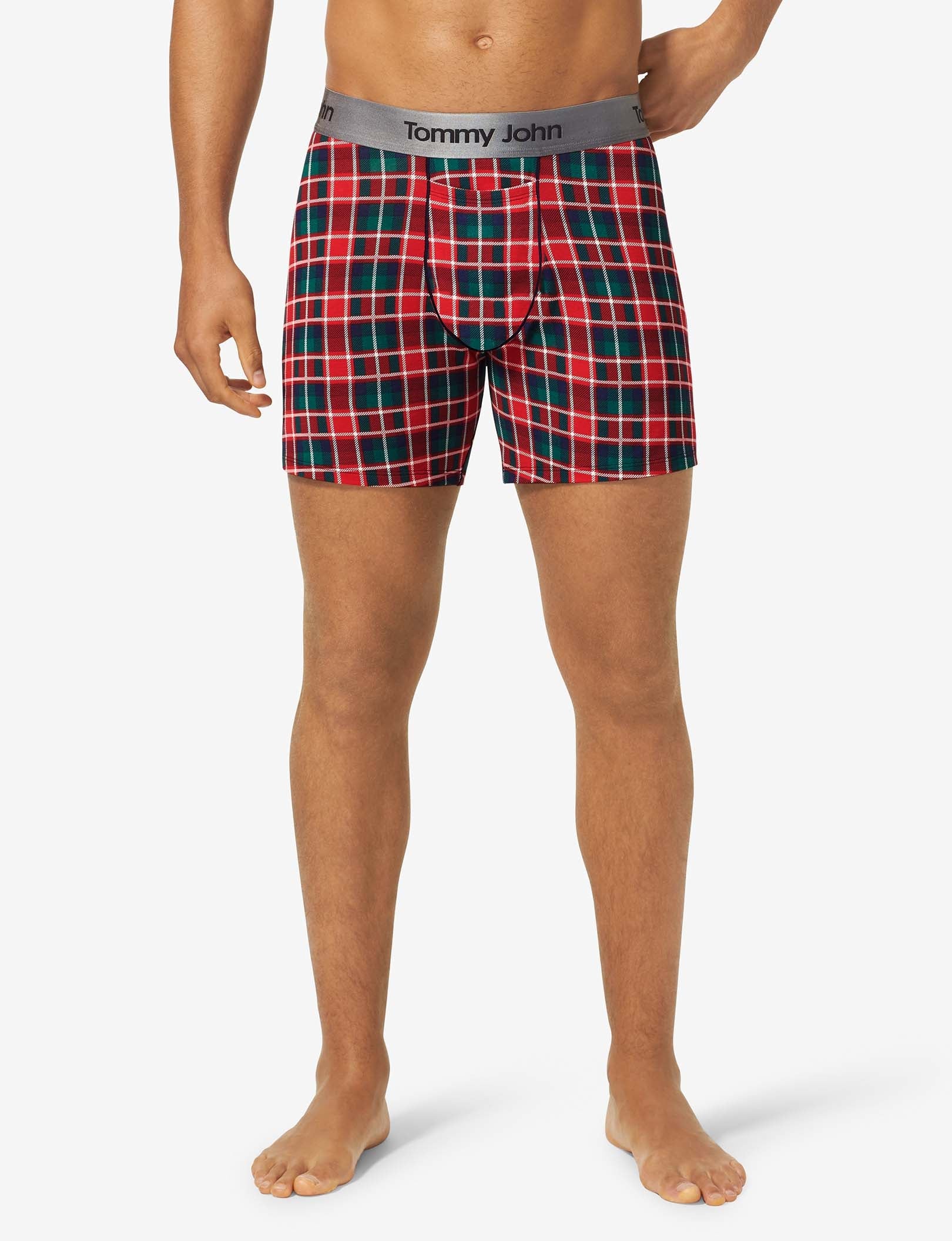 Second Skin Relaxed Fit Boxer 6"::Haute Red Plaid