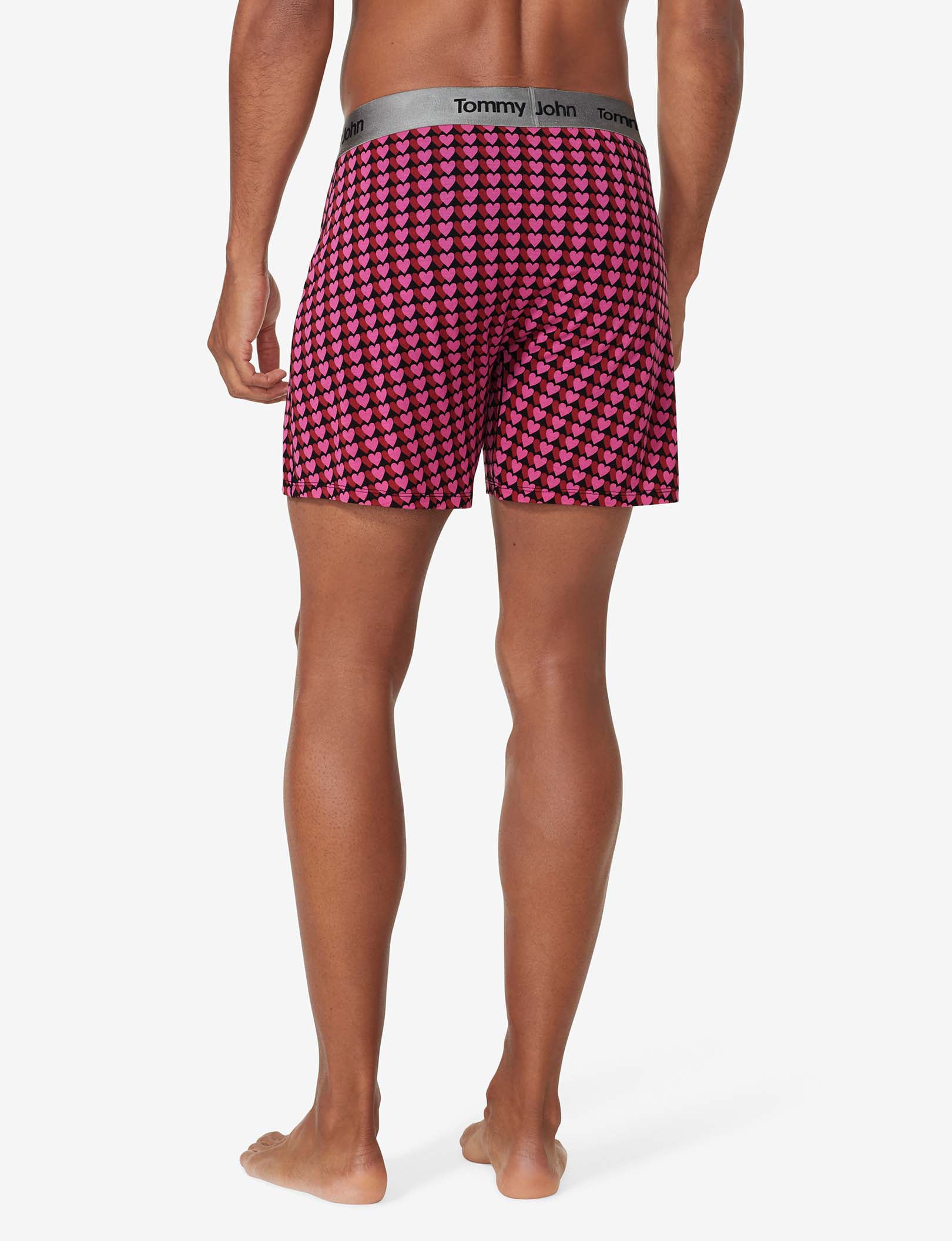 Second Skin Relaxed Fit Boxer 6"::Pink Blurry Hearts