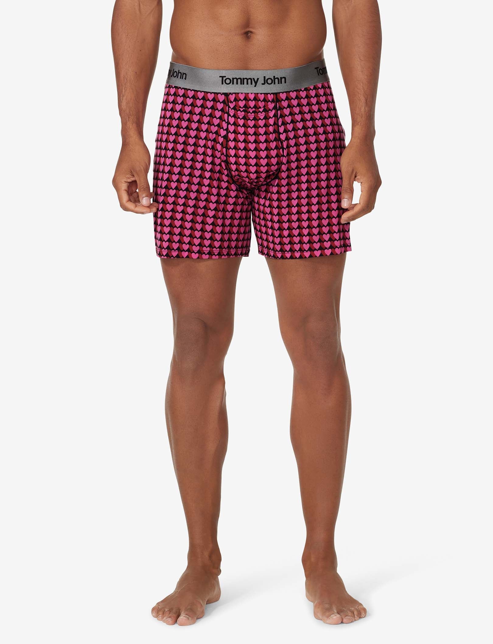 Second Skin Relaxed Fit Boxer 6"::Pink Blurry Hearts