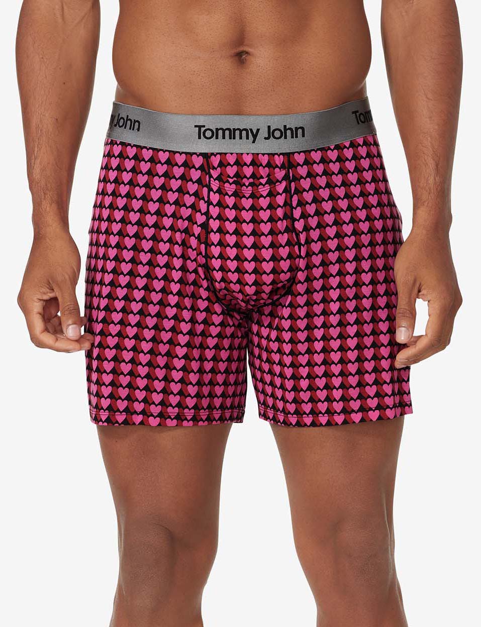 Second Skin Relaxed Fit Boxer 6"::Pink Blurry Hearts