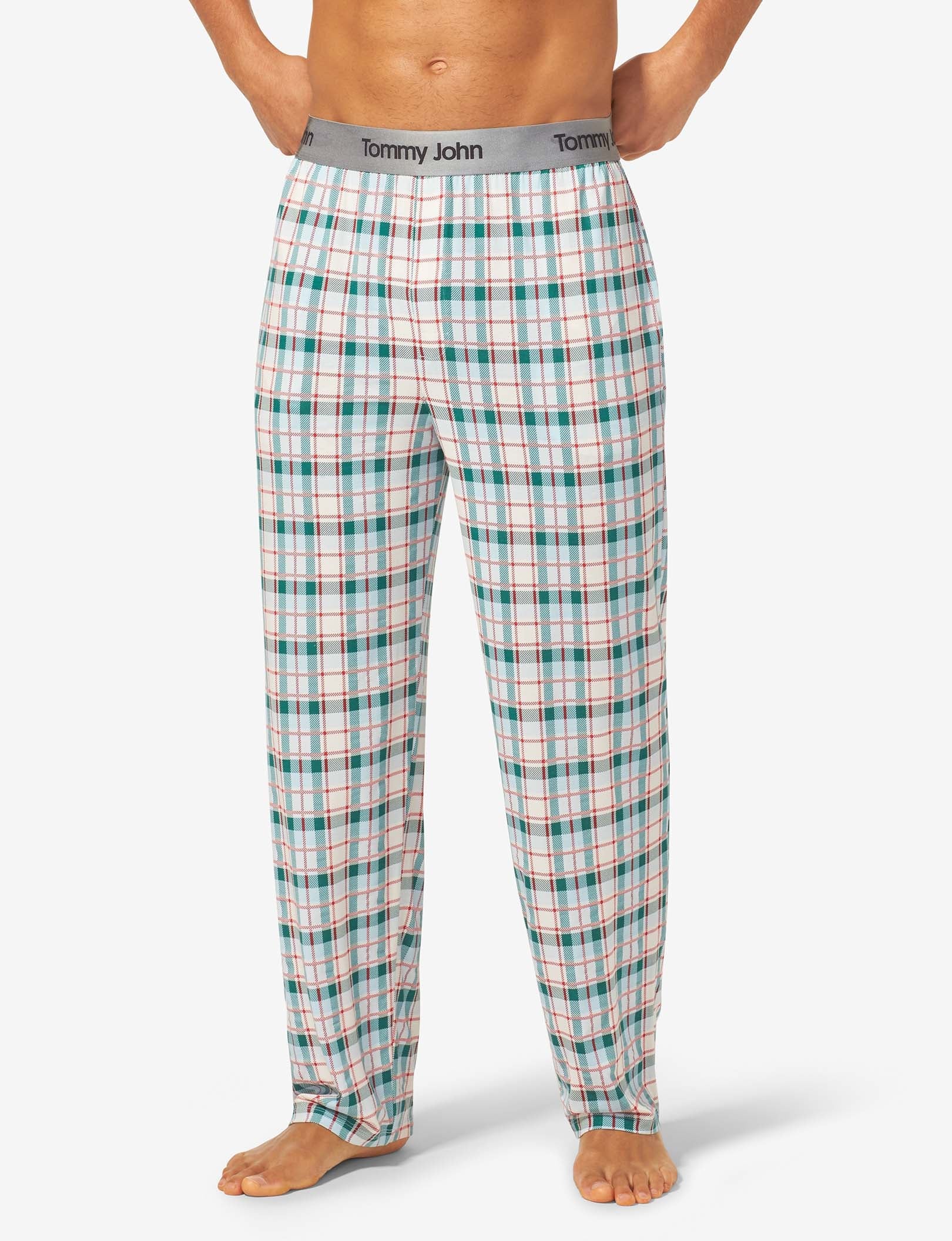Second Skin Sleep Pant::Coconut Milk Plaid