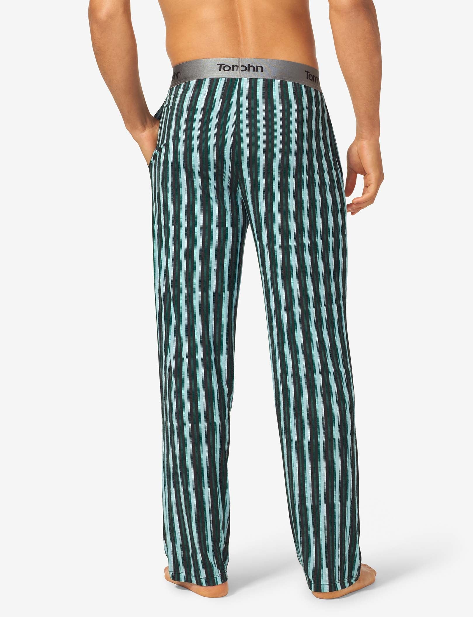 Second Skin Sleep Pant::Scarab Green Fringe Stripe