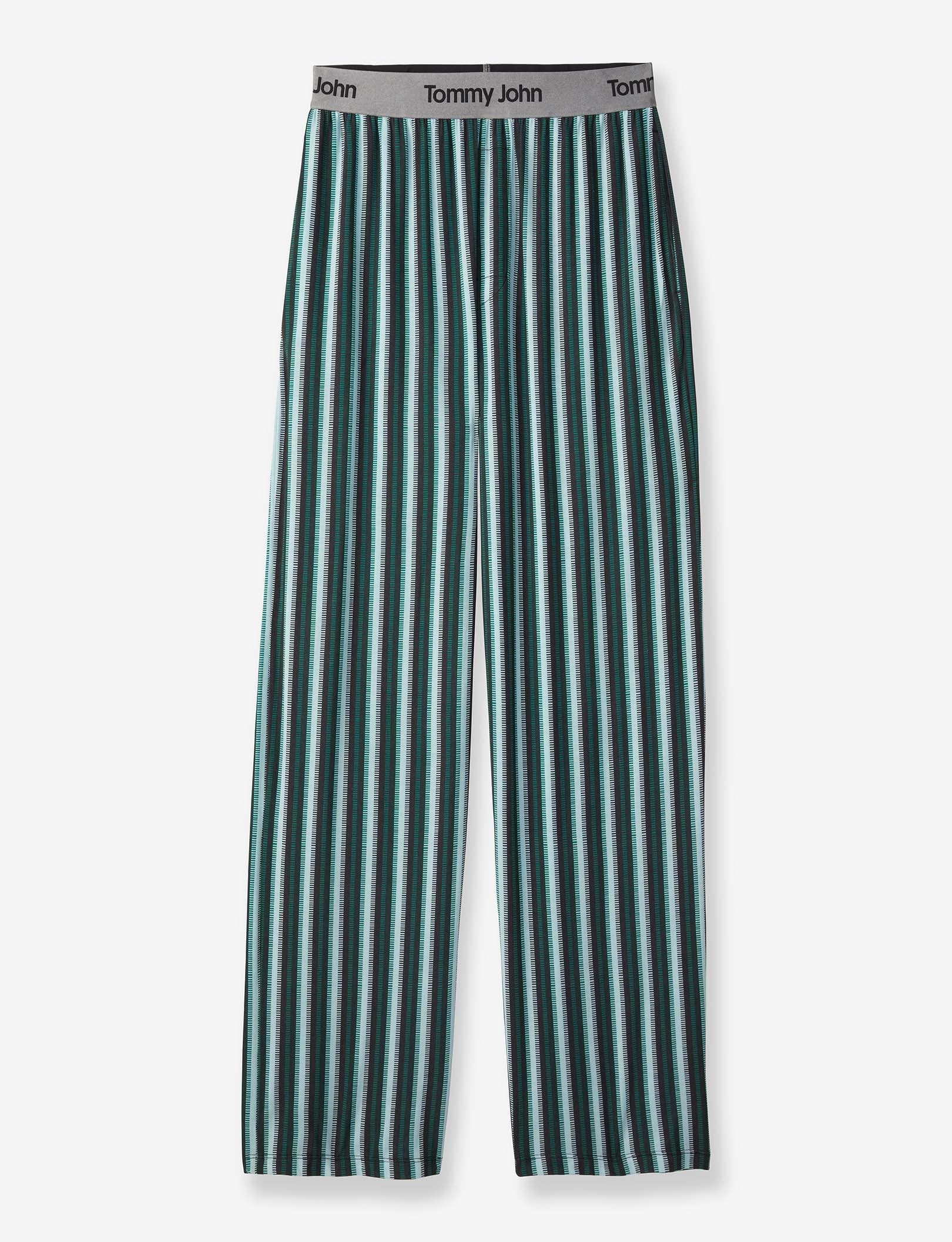 Second Skin Sleep Pant::Scarab Green Fringe Stripe
