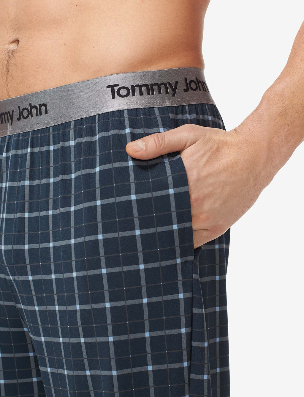 Second Skin Sleep Jogger::Dress Blues Electric Plaid