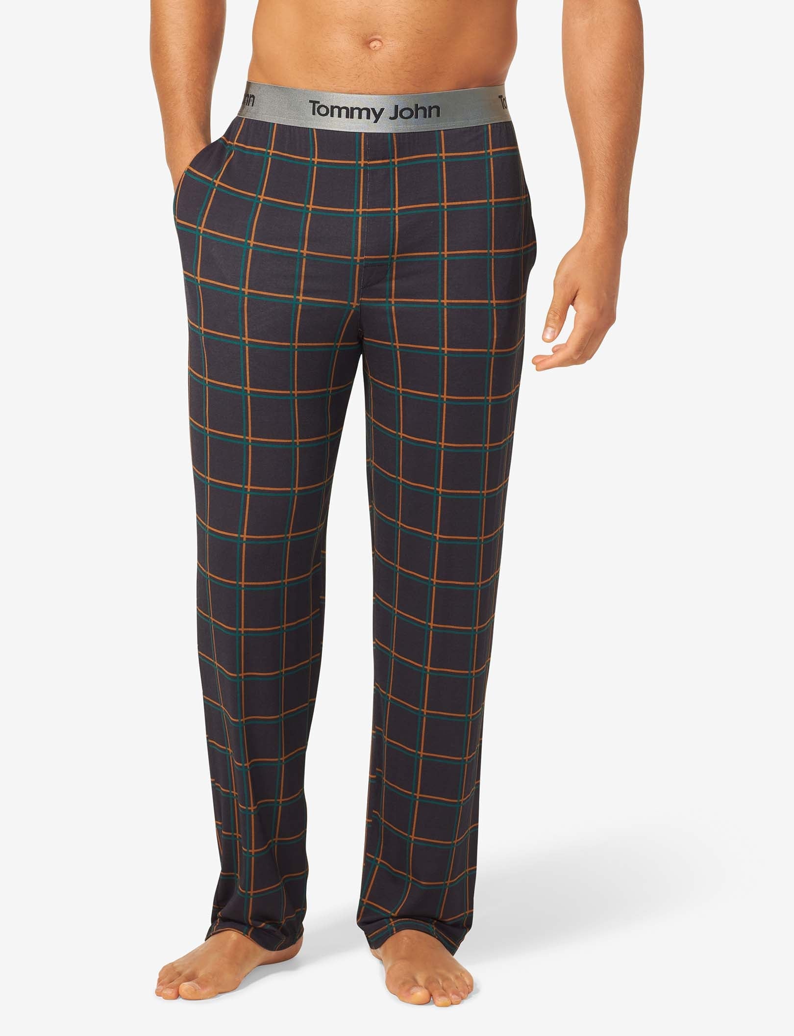 Second Skin Sleep Pant::Deep Navy Windowpane