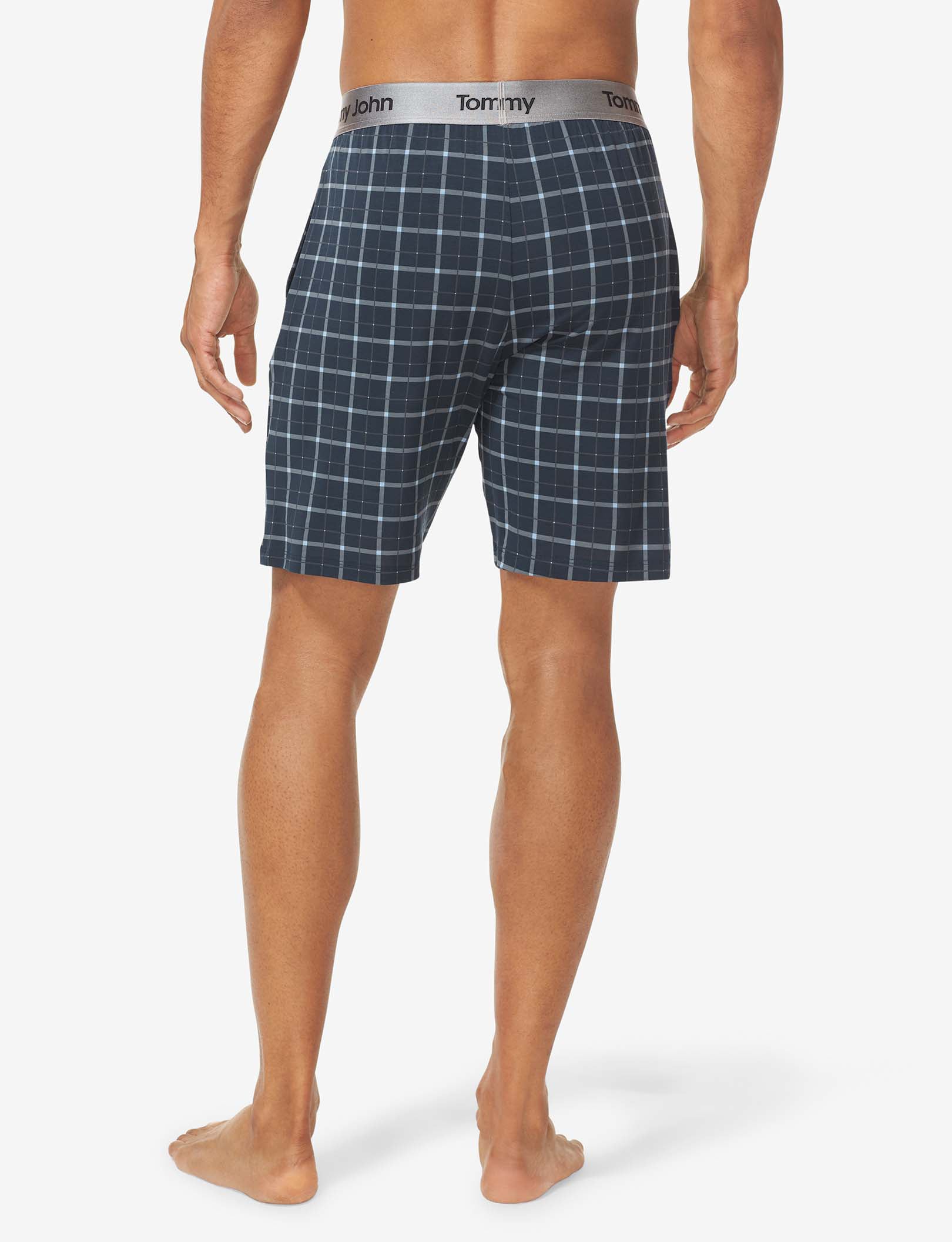 Second Skin Sleep Short::Dress Blues Electric Plaid