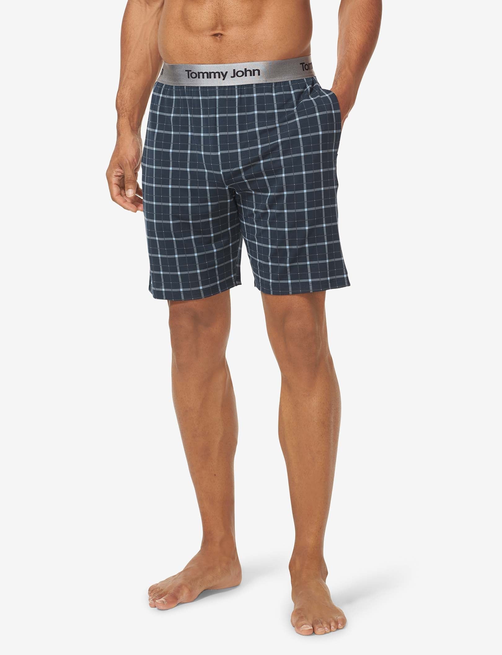 Second Skin Sleep Short::Dress Blues Electric Plaid