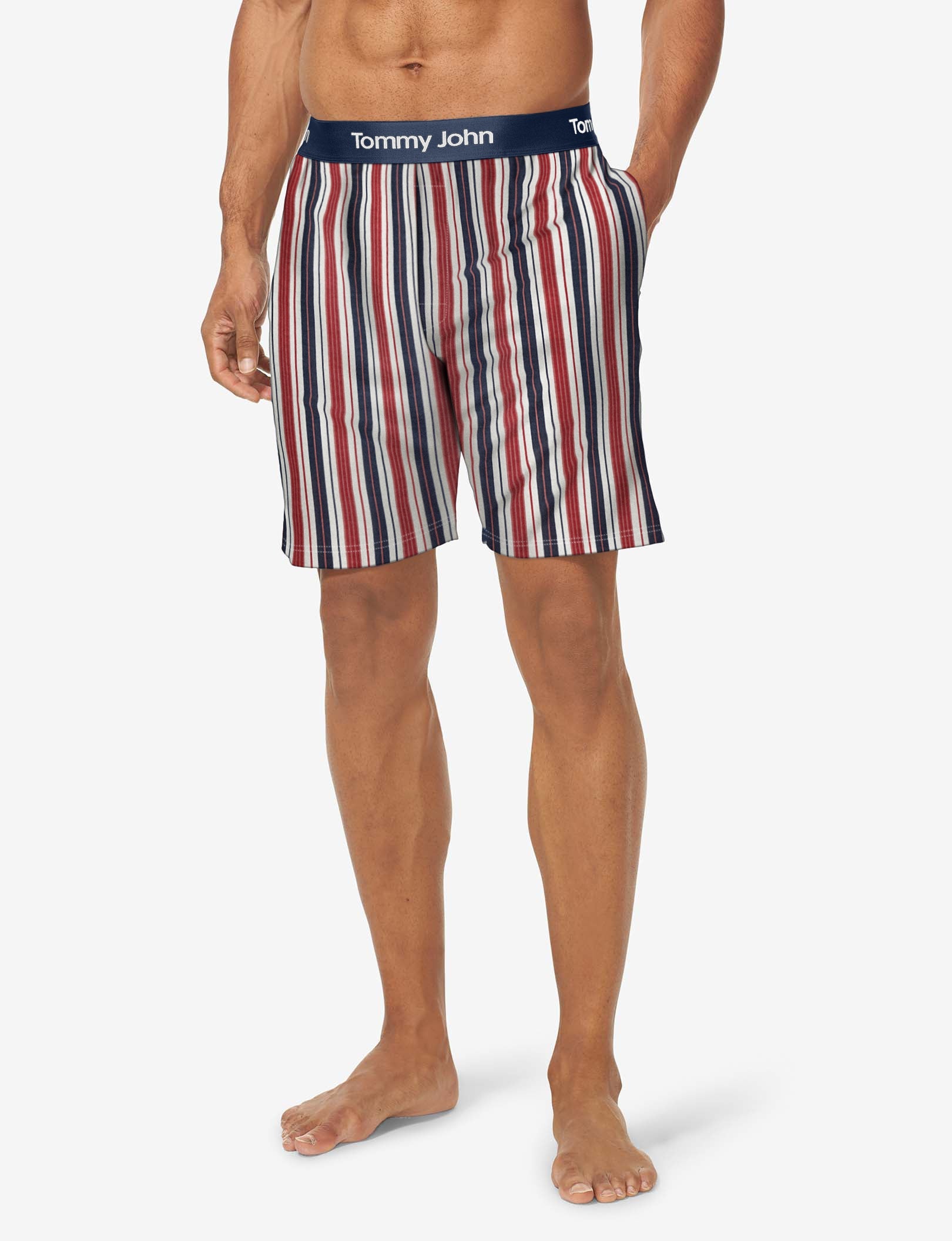 Second Skin Sleep Short::July Pinstripe Print