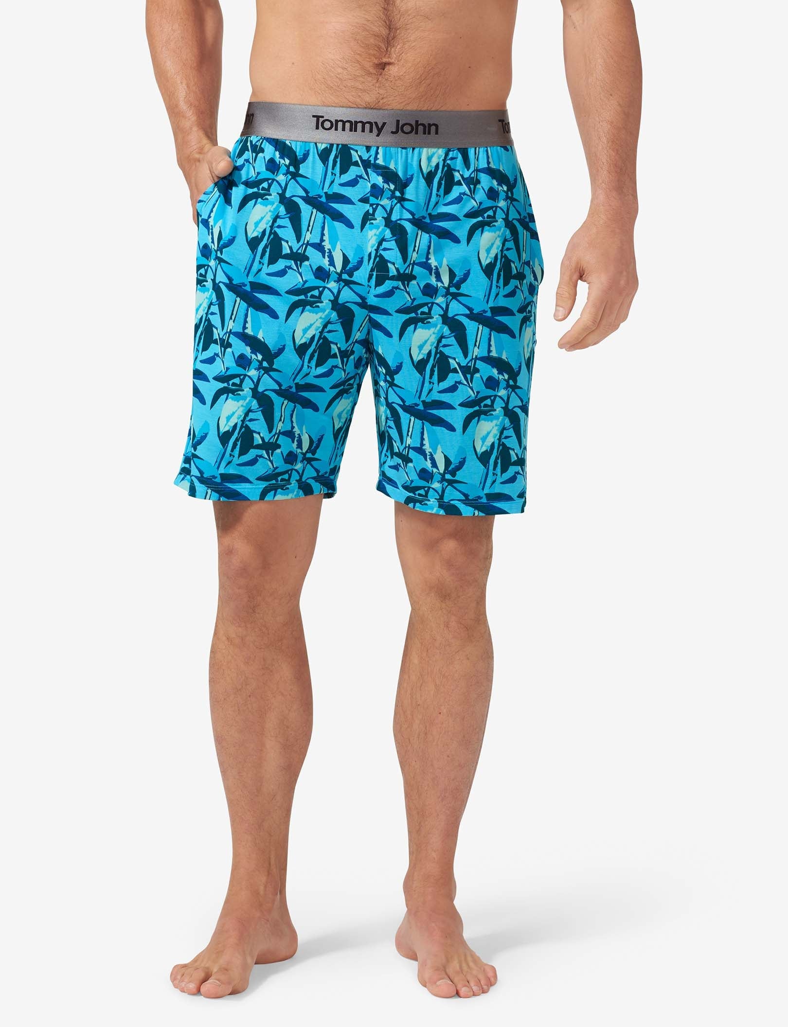 Second Skin Sleep Short::Blue Atoll Rubber Tree