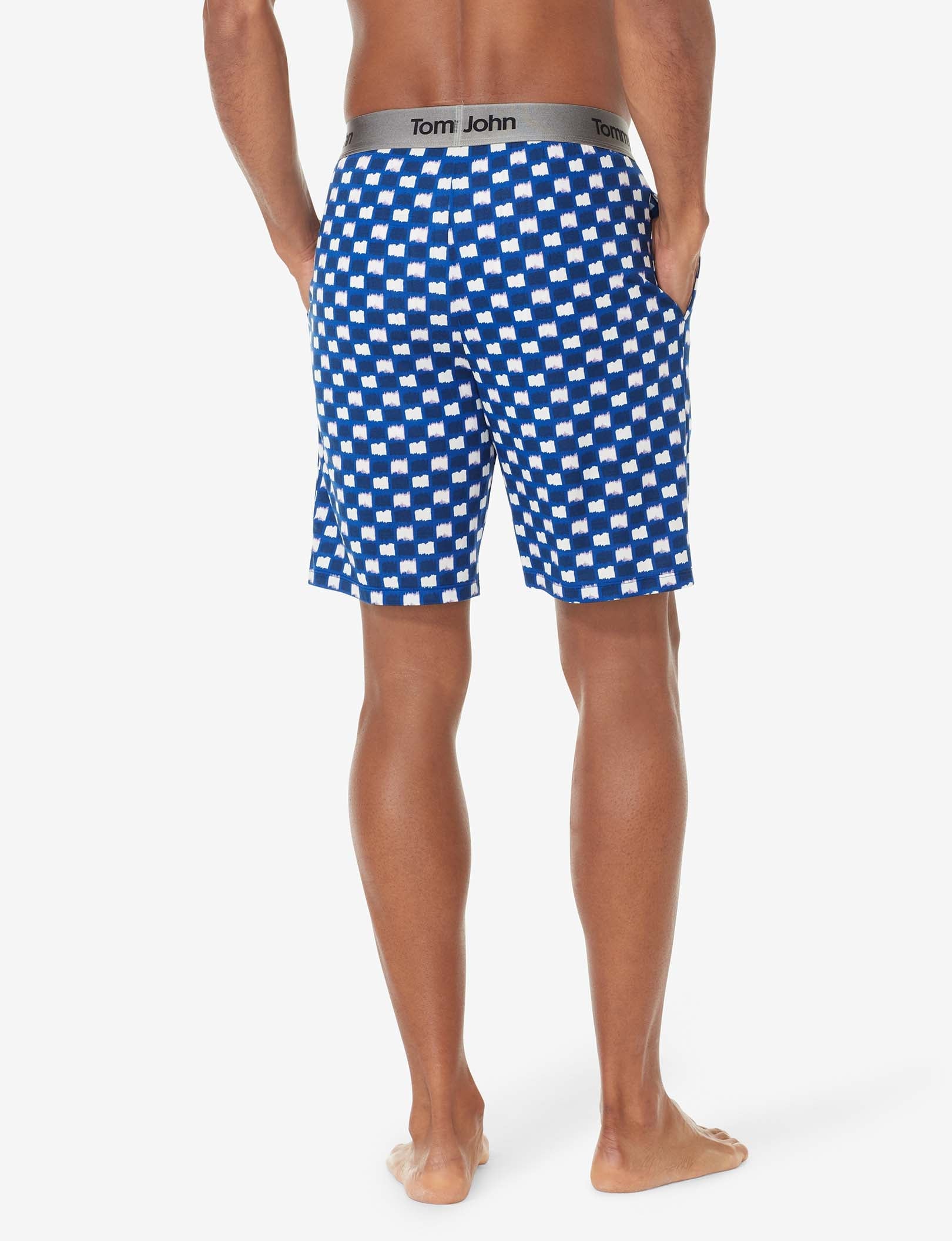 Second Skin Sleep Short::White Textured Check