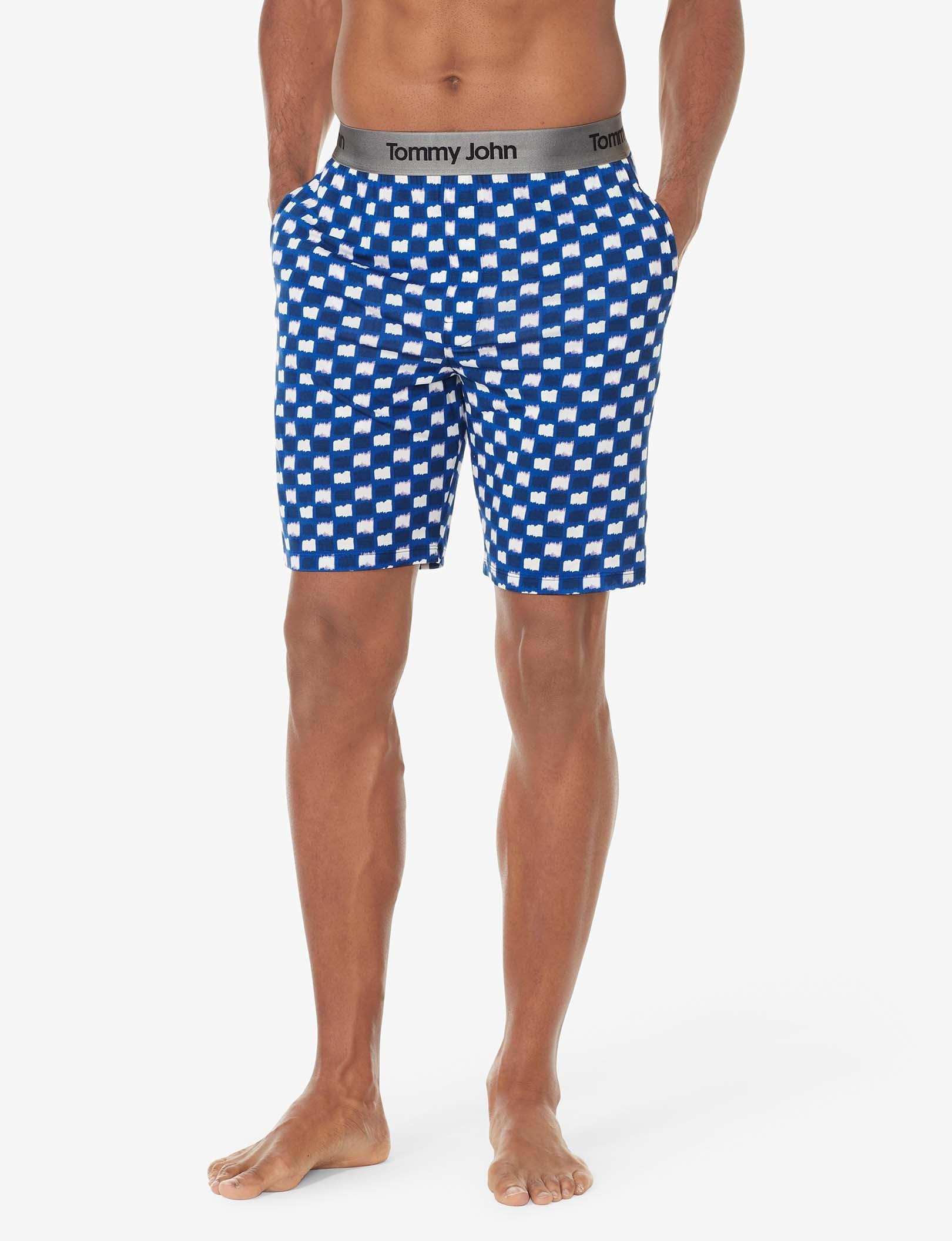 Second Skin Sleep Short::White Textured Check
