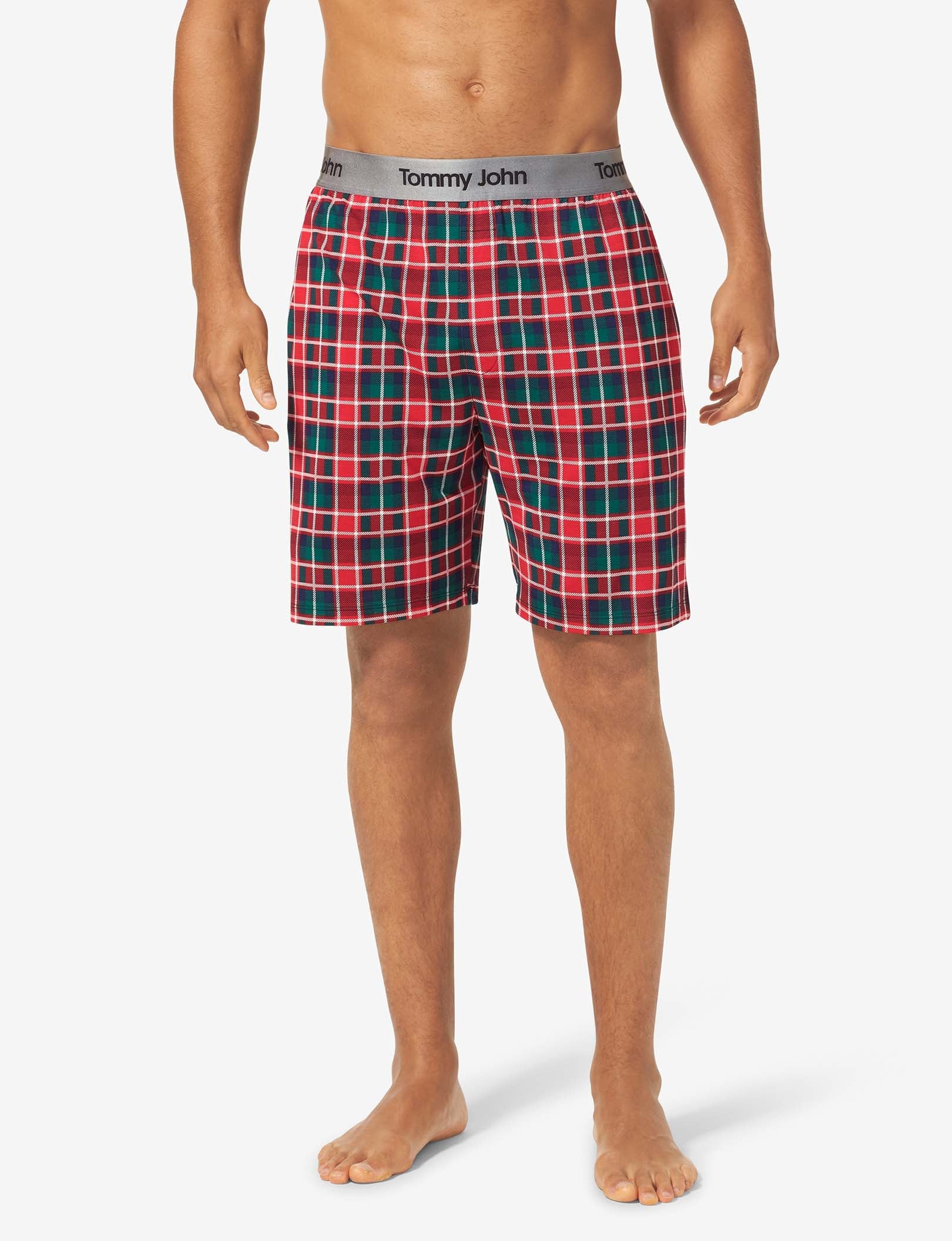Second Skin Sleep Short::Haute Red Plaid