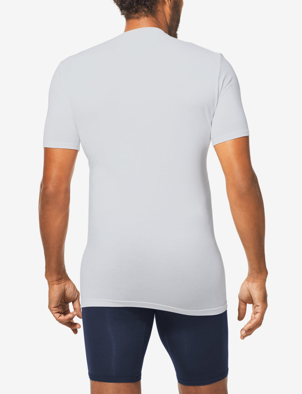 Cool Cotton High V-Neck Stay-Tucked Undershirt::Grey