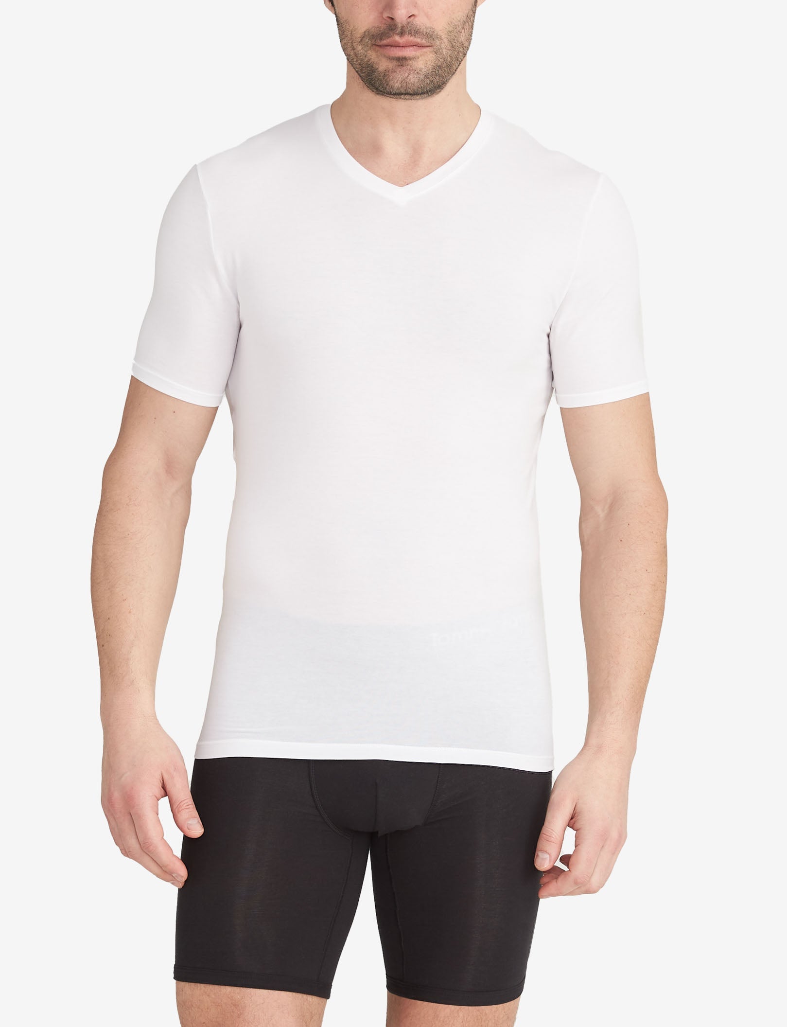 Cool Cotton High V-Neck Undershirt (3-Pack)::White