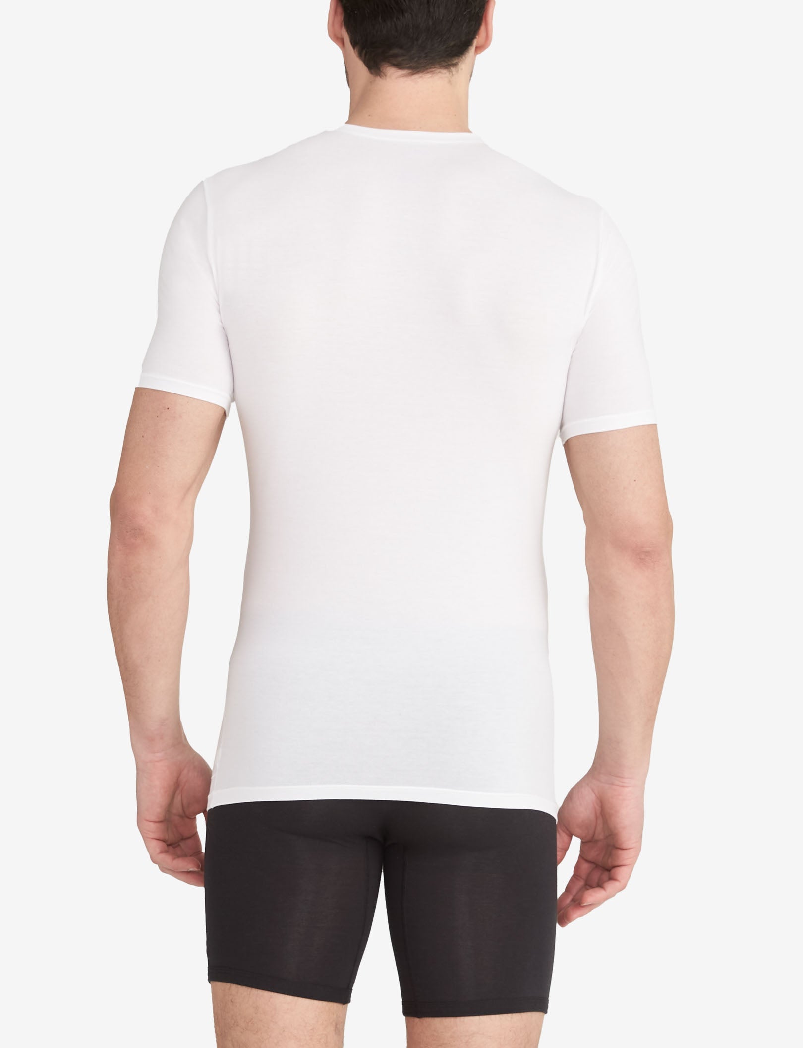 Cool Cotton High V-Neck Stay-Tucked Undershirt::White