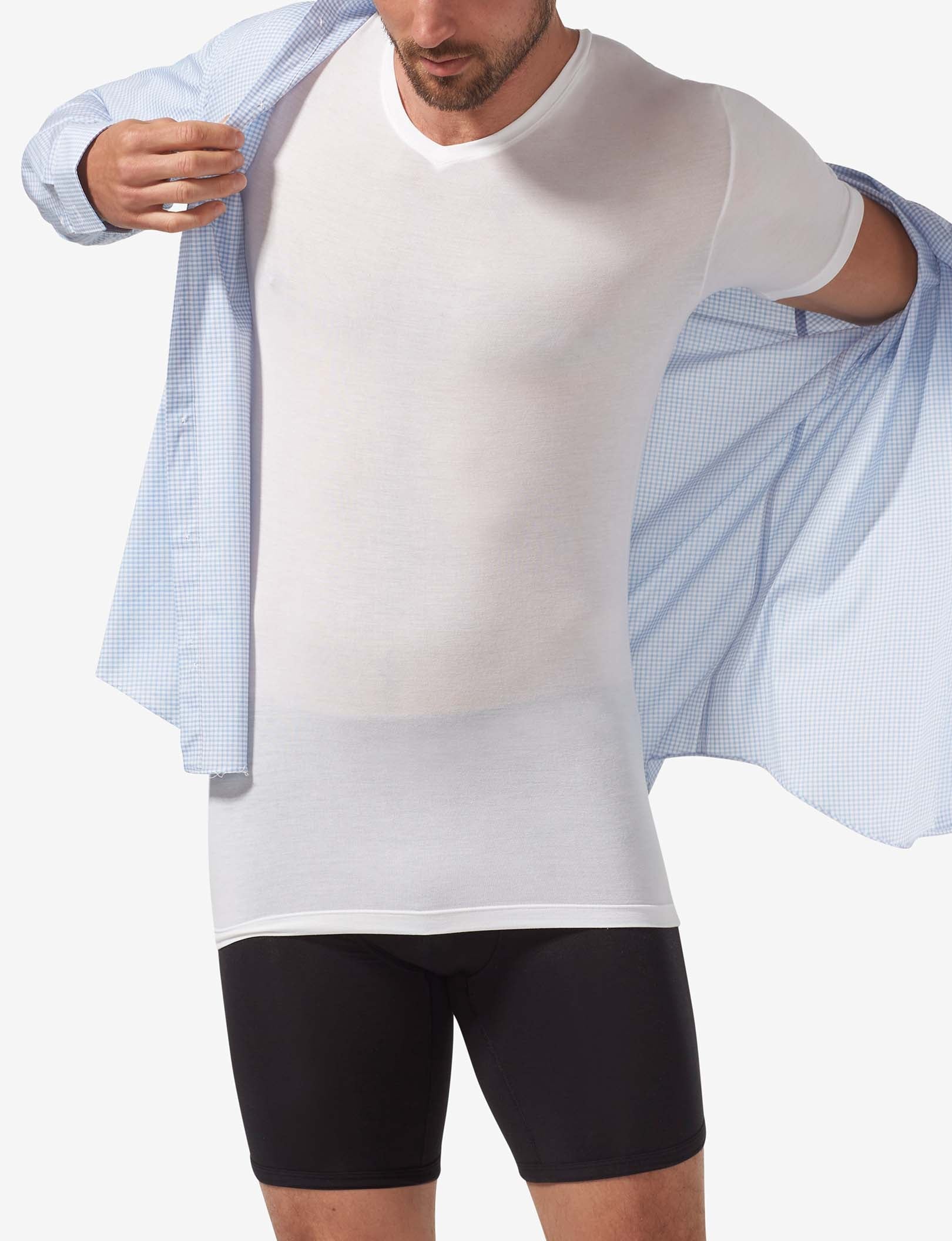Second Skin High V-Neck Undershirt Starter Pack::White