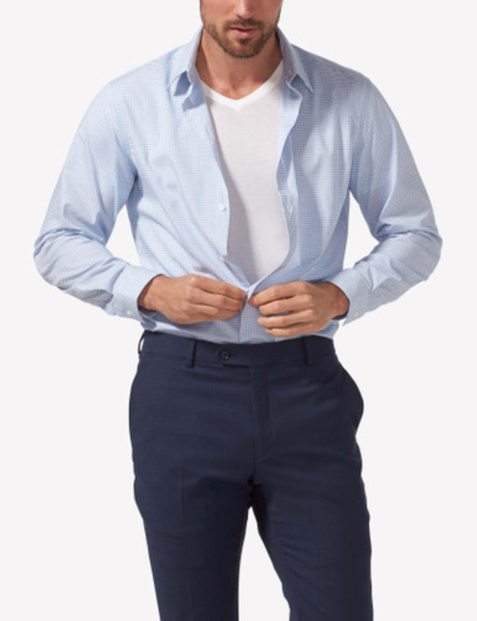 Second Skin High V-Neck Stay-Tucked Undershirt::White