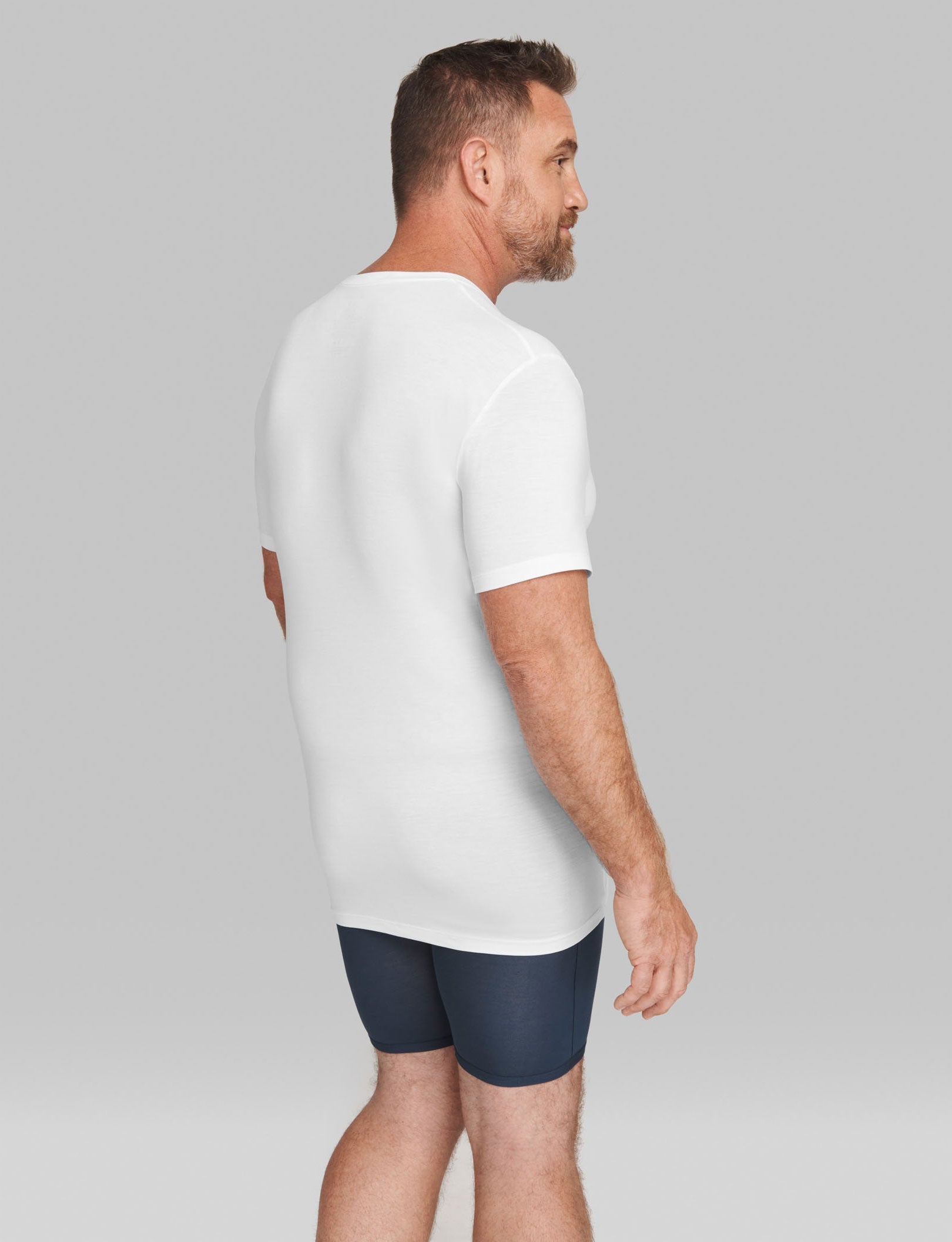 Second Skin Crew Neck Stay-Tucked Undershirt::White