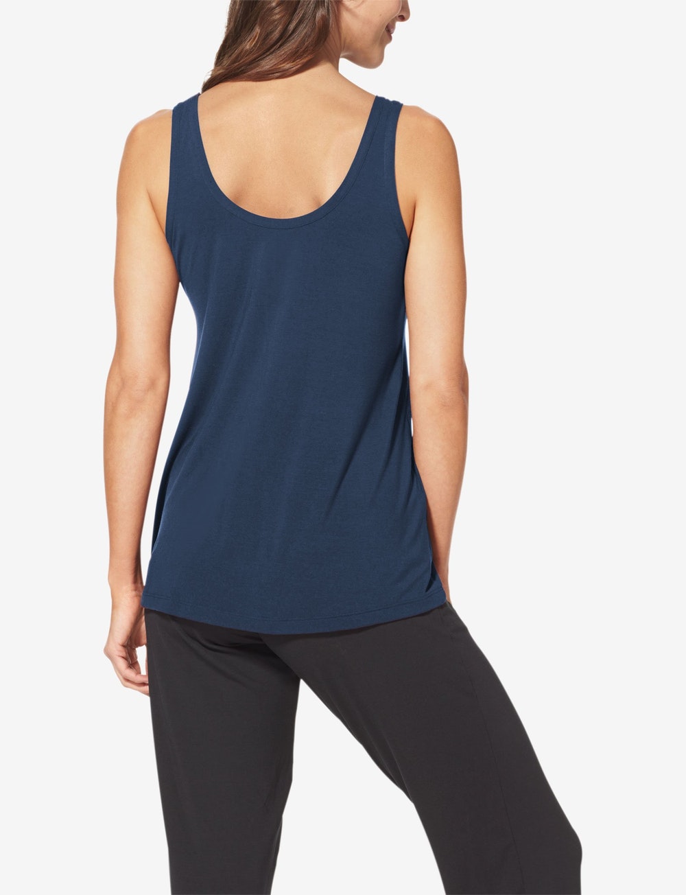 Women's Second Skin Sleep Tank & Pant Basic Set::Dress Blues