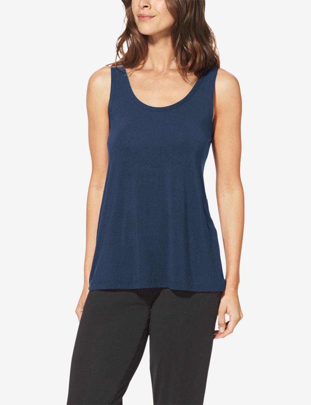Women's Second Skin Sleep Tank & Short Basic Set::Dress Blues