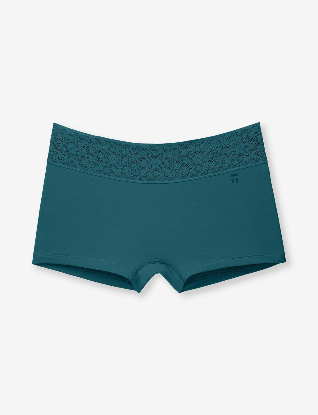 Women's Cool Cotton Boyshort, Lace Waist::Mediterranea Lace Waist