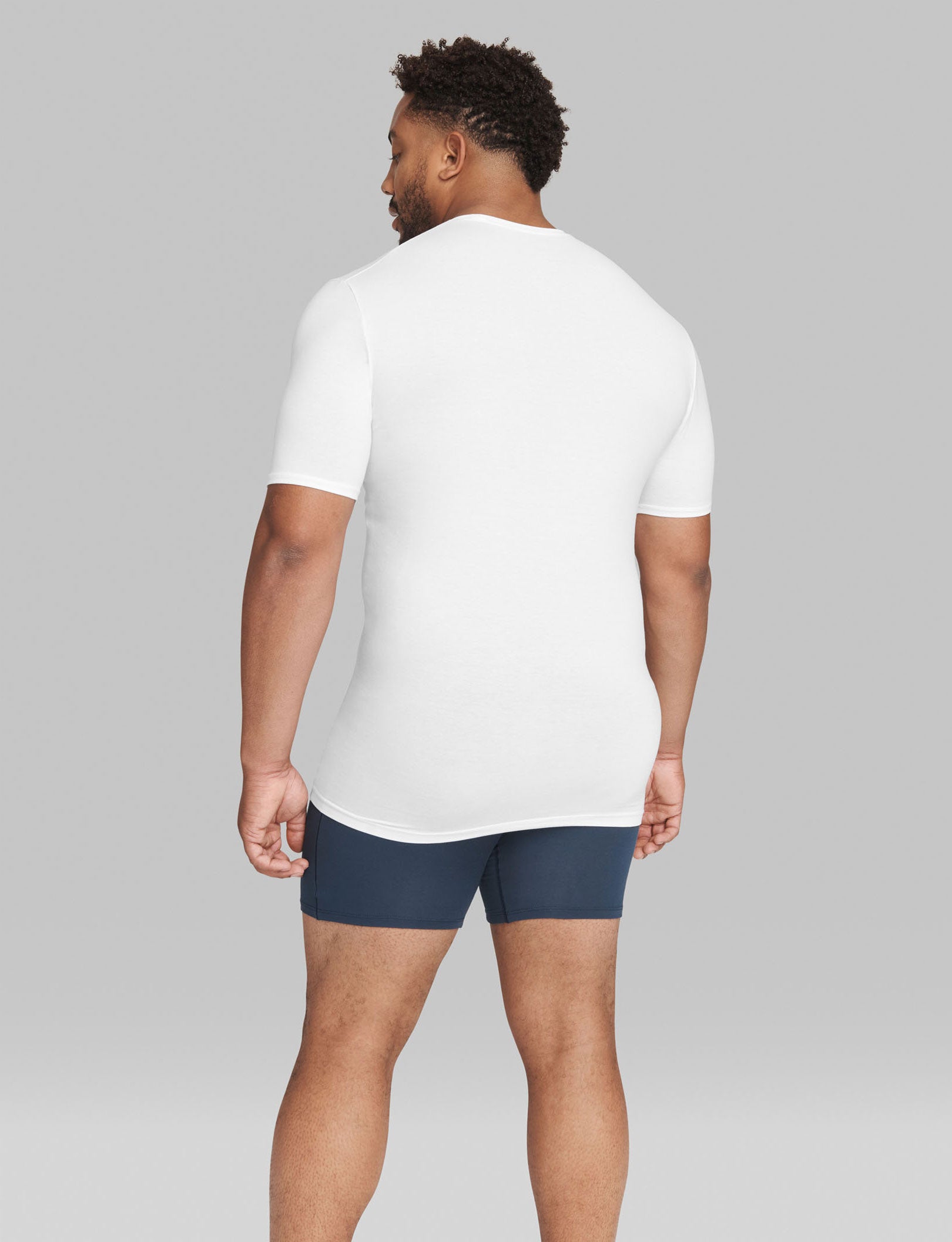 Cool Cotton Crew Neck Stay-Tucked Undershirt::White