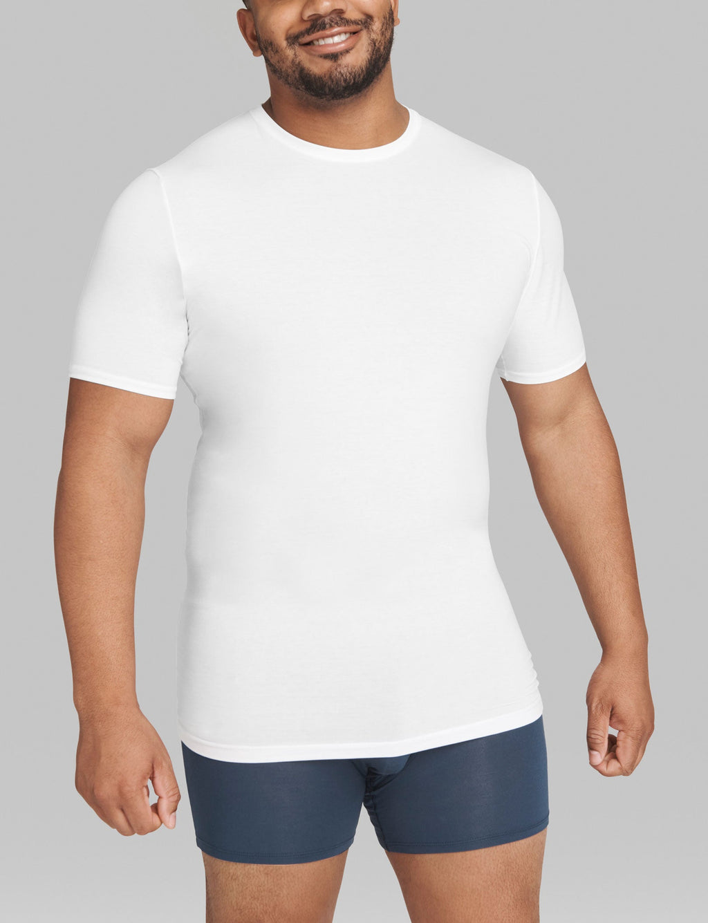 Cool Cotton Crew Neck Stay-Tucked Undershirt (3-Pack)::White