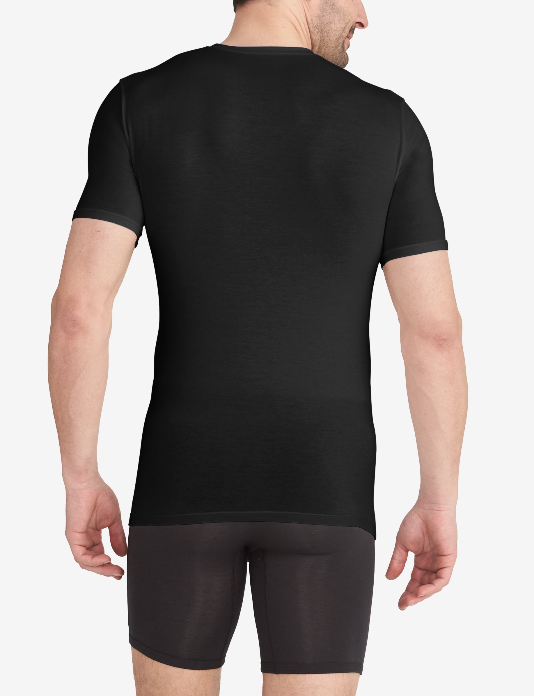 Cool Cotton Deep V-Neck Stay-Tucked Undershirt::Black