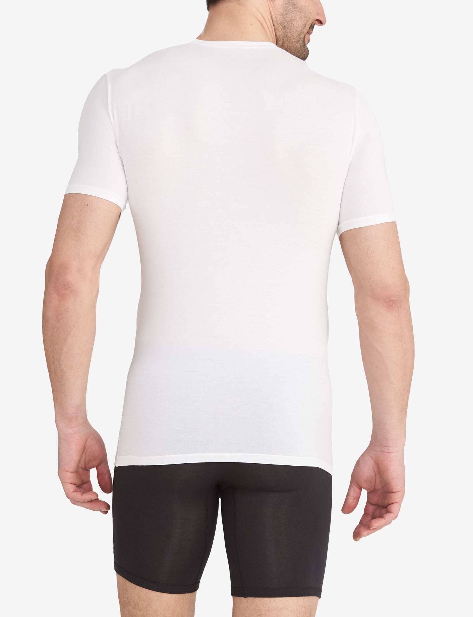 Cool Cotton Deep V-Neck Undershirt (3-Pack)::White