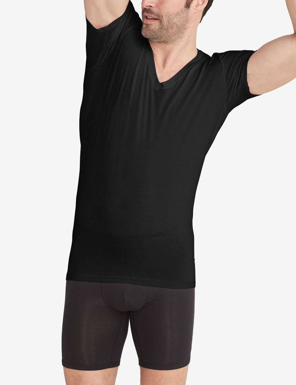 Second Skin Deep V-Neck Stay-Tucked Undershirt::Black