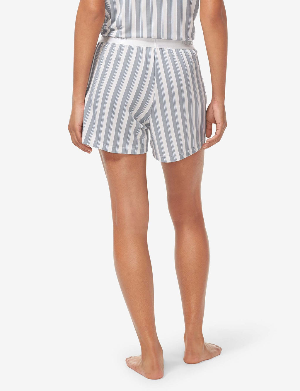 Women's Second Skin Sleep Short::Blue Blush Goodnight Stripe