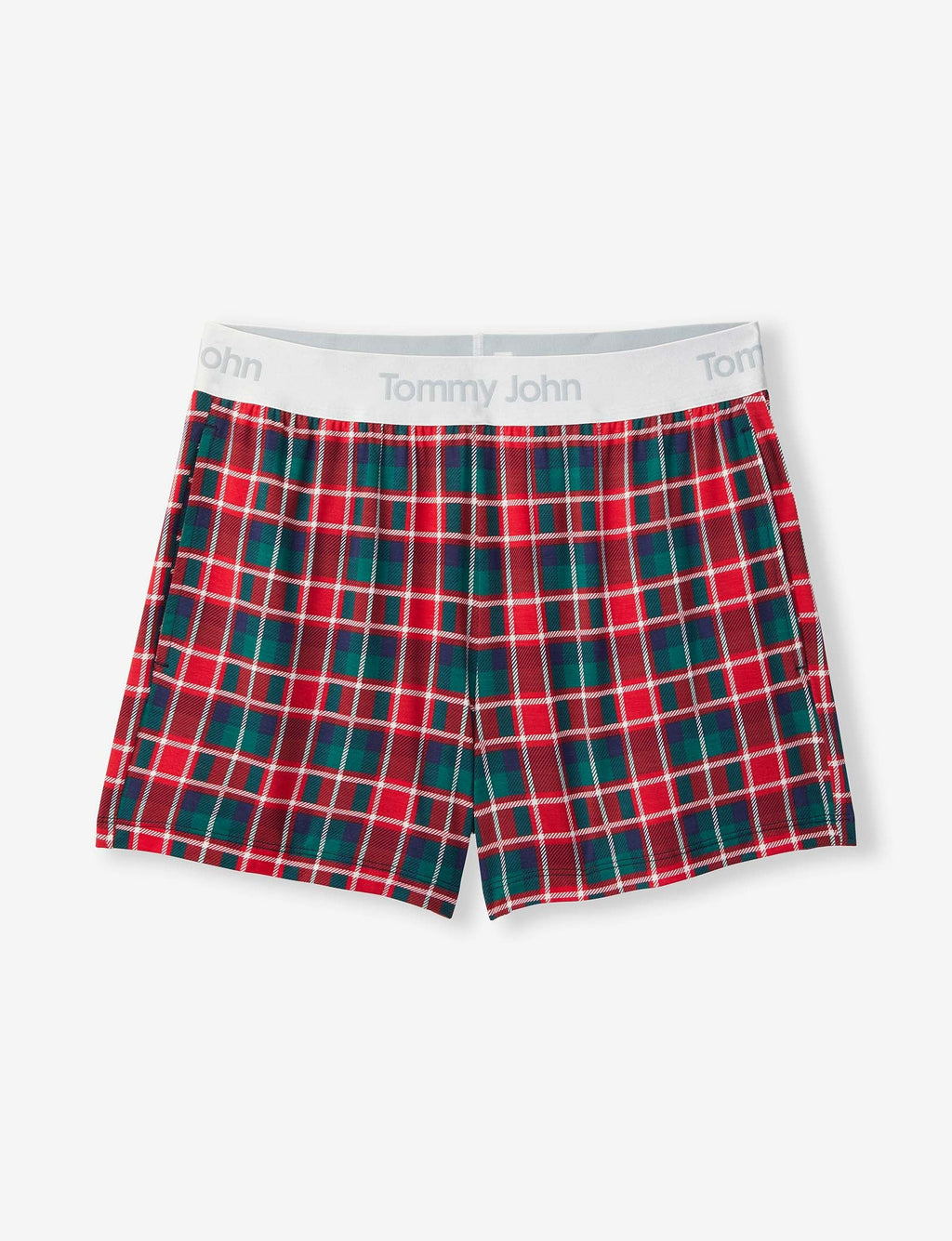 Women's Second Skin Sleep Short::Haute Red Fireplace Plaid