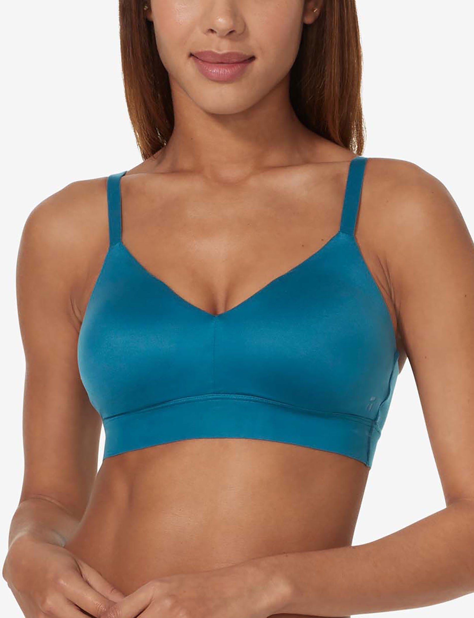 Second Skin Triangle Bralette::Blue Coral