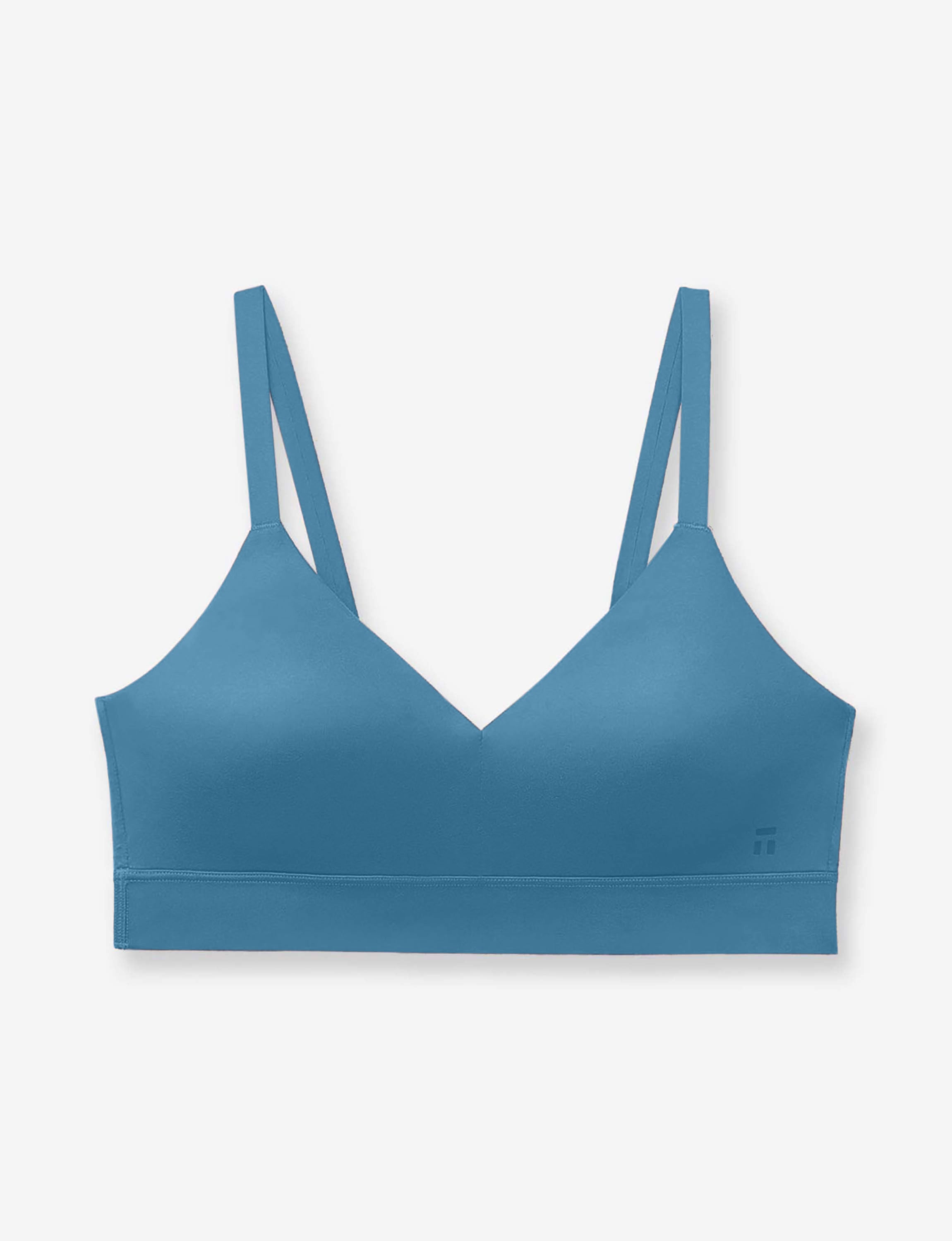 Second Skin Triangle Bralette::Blue Coral
