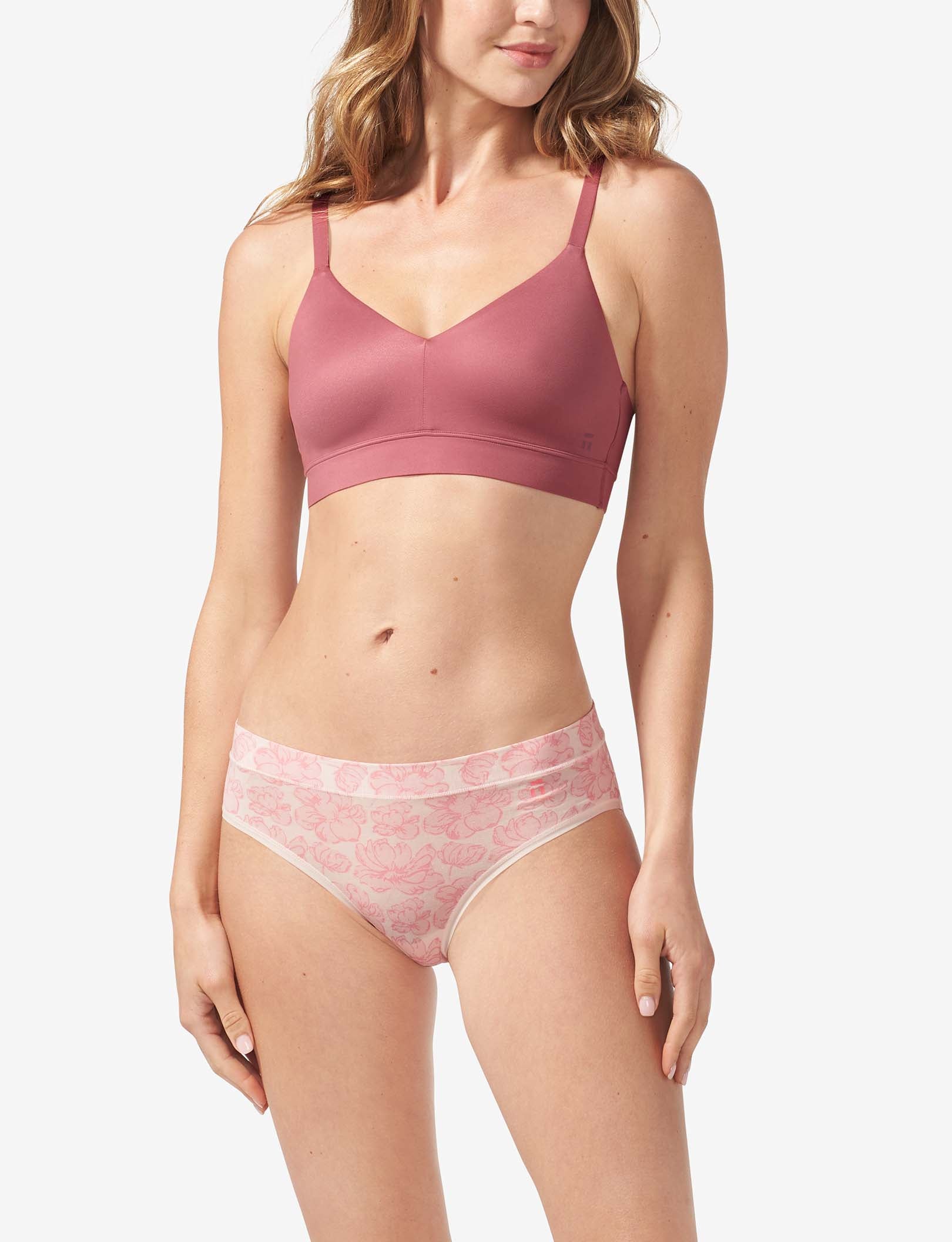 Second Skin Triangle Bralette::Deco Rose