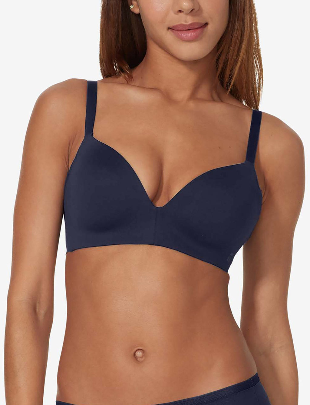 Comfort Smoothing Lightly Lined Wireless Bra::Baritone Blue