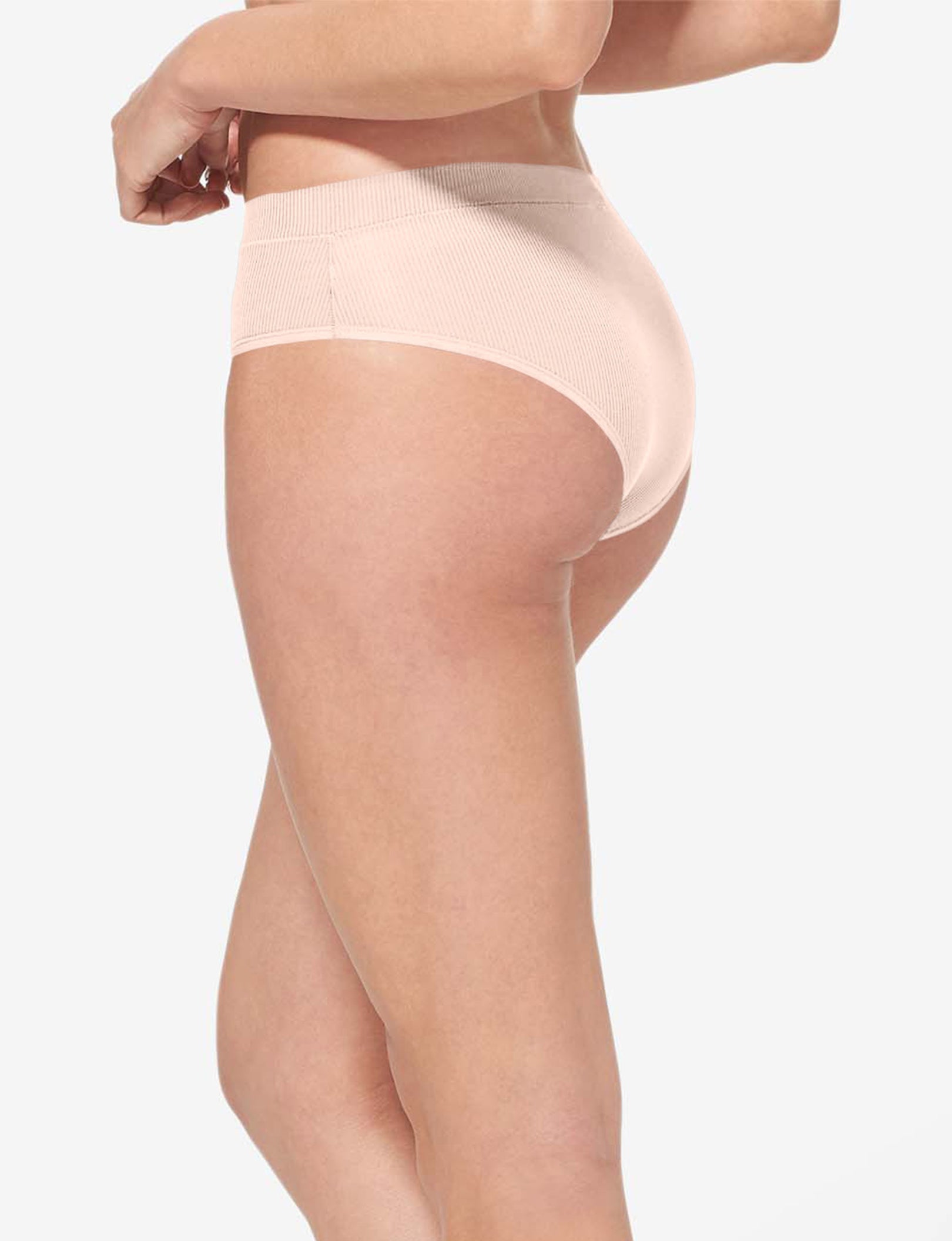 Women's Second Skin Cheeky, Micro Rib::Pastel Rose Tan Micro Rib