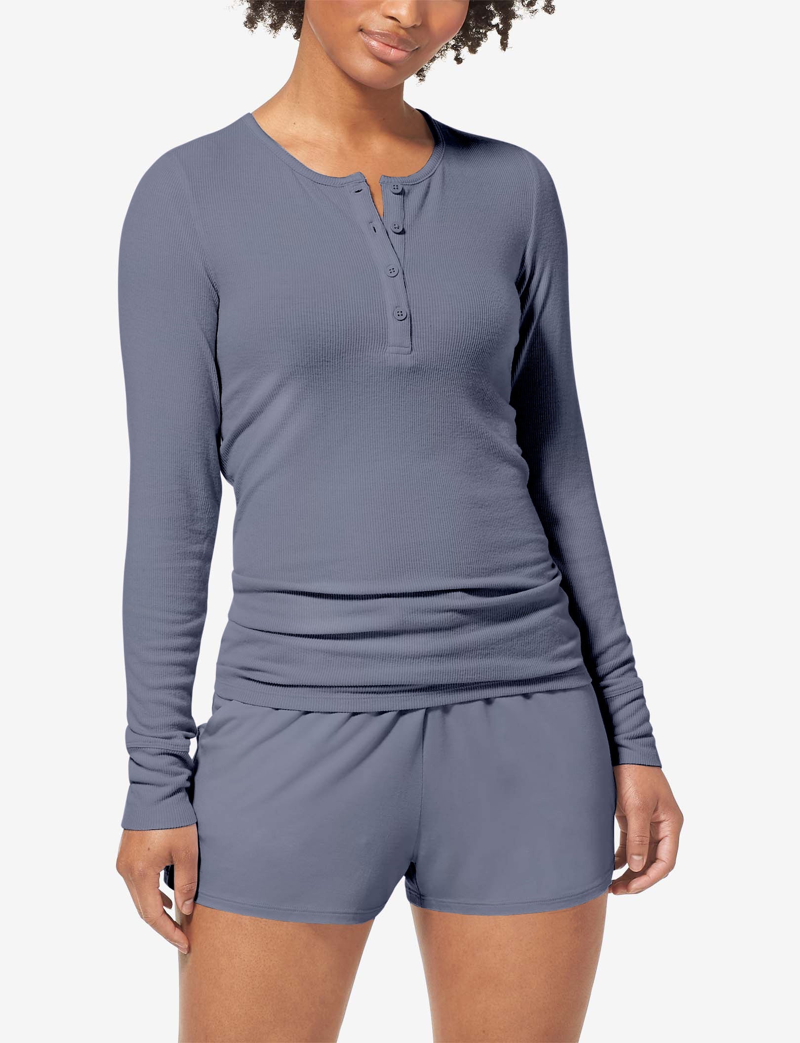 Women's Lounge Henley::Folkstone Gray