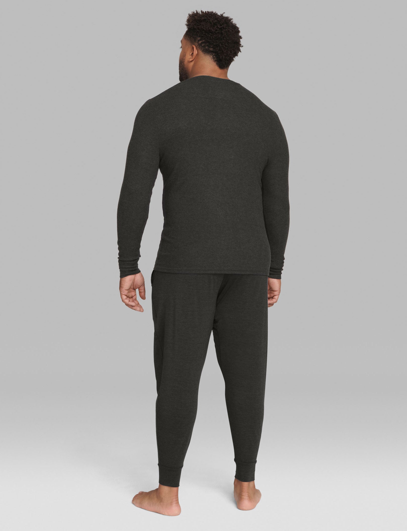 Lounge Henley::Charcoal Heather