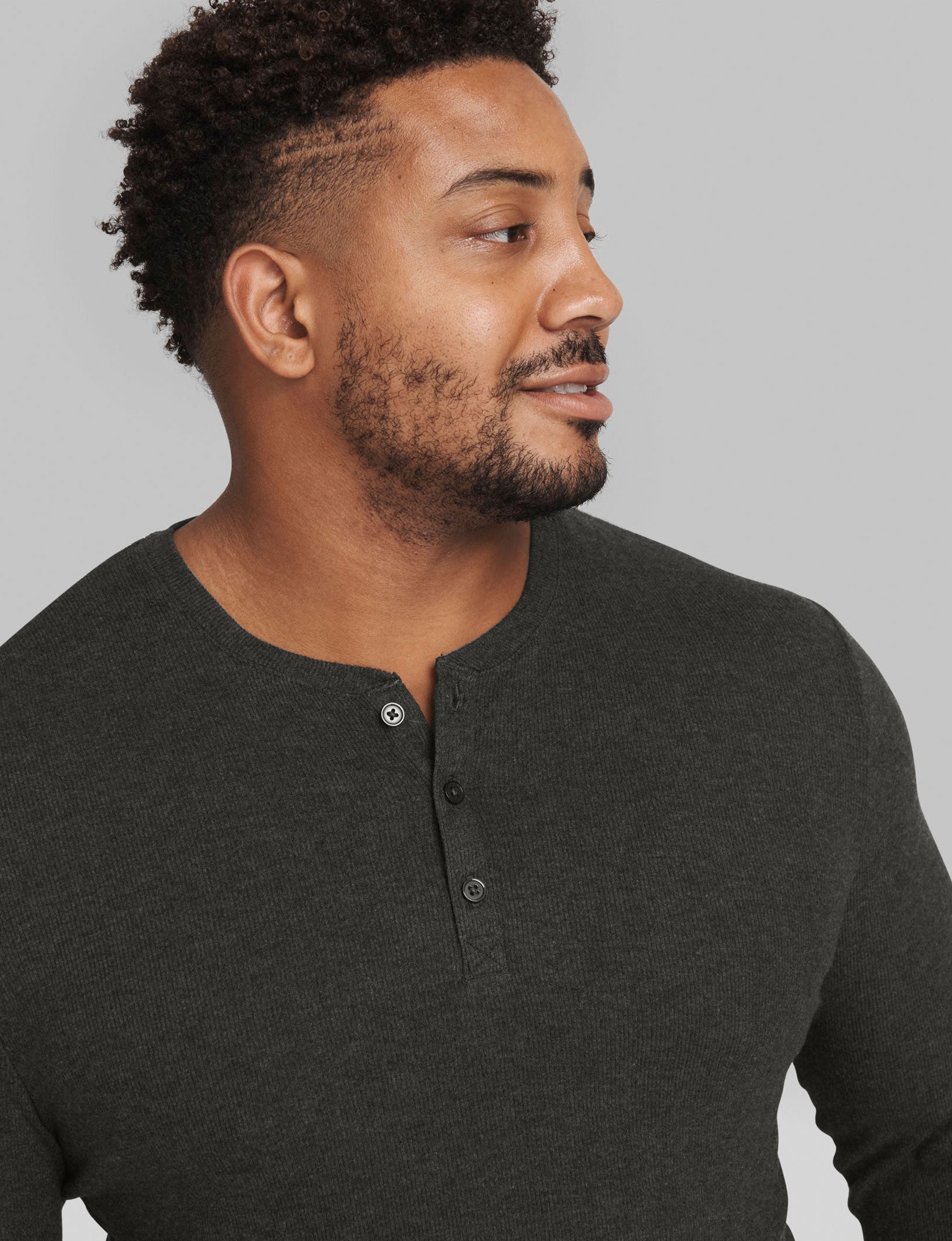 Lounge Henley & Jogger Set::Charcoal Heather