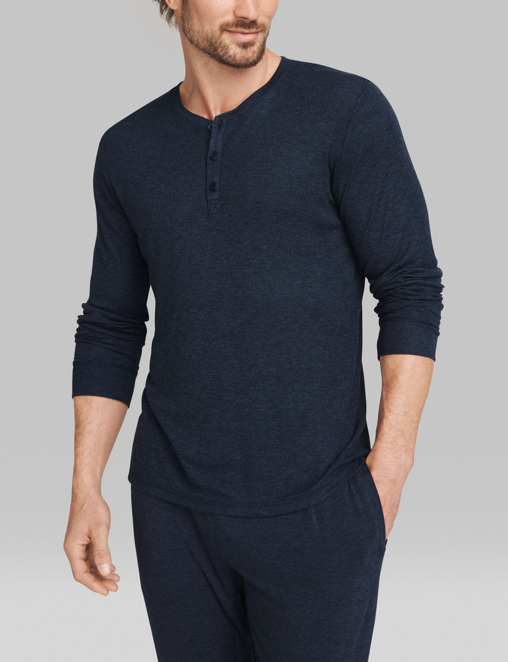 Lounge Henley::Dress Blues Heather
