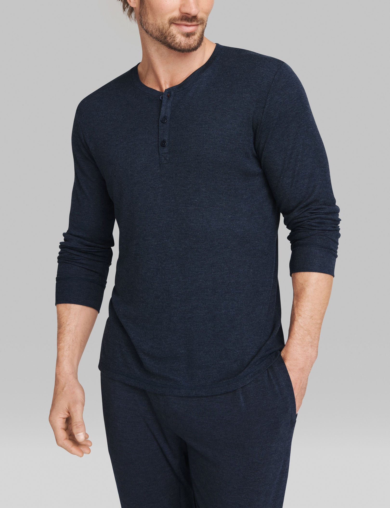 Lounge Henley::Dress Blues Heather