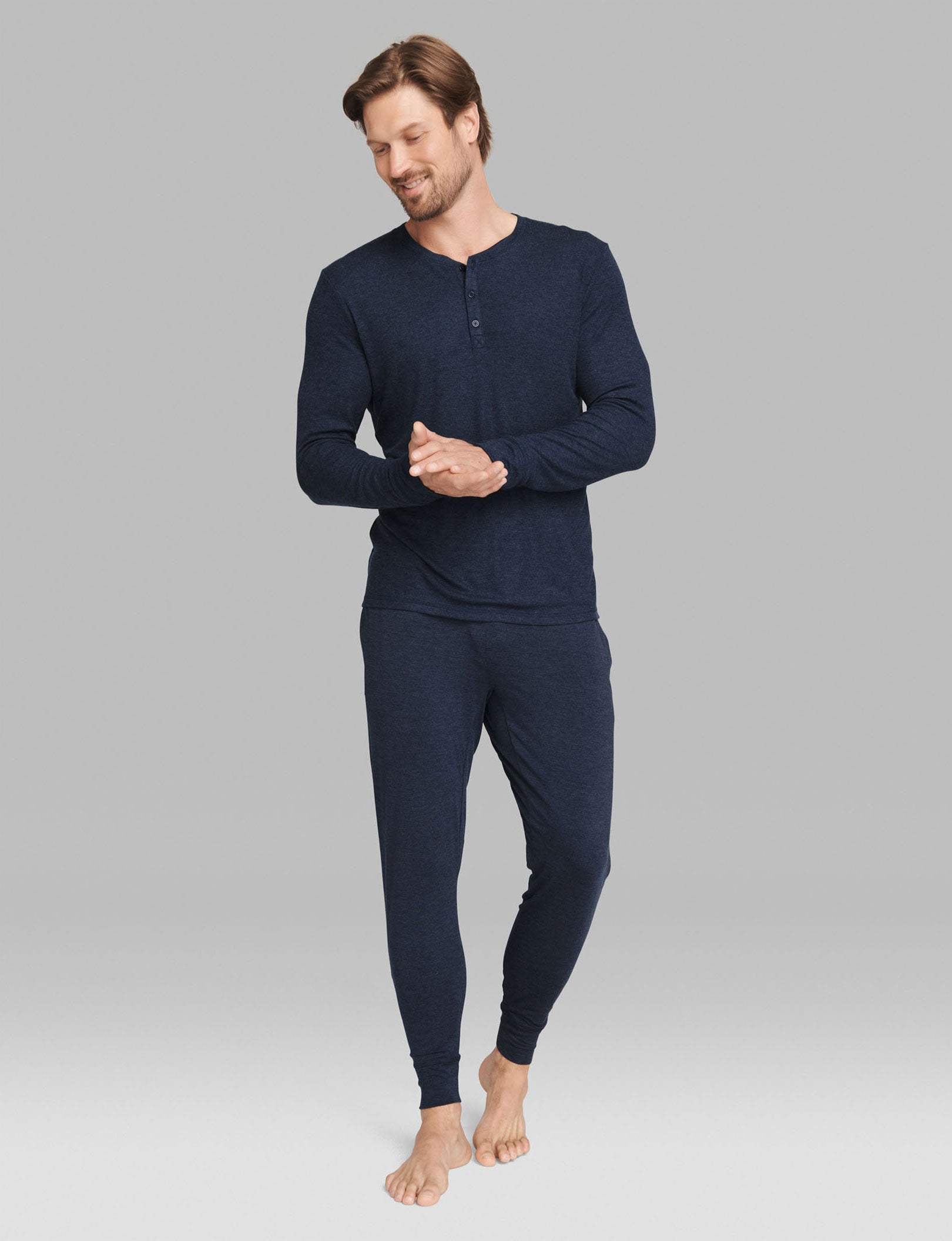 Lounge Henley::Dress Blues Heather