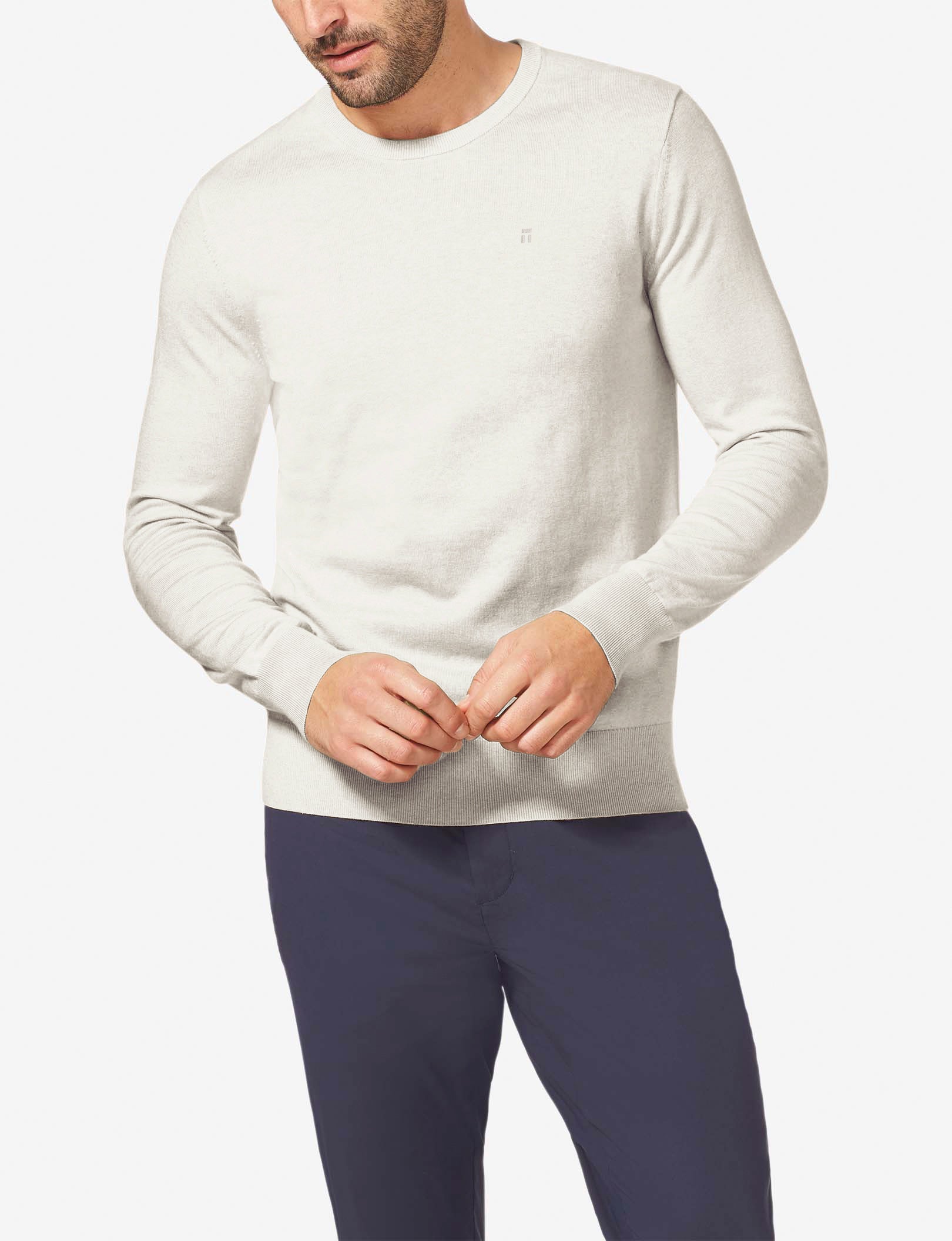 Second Skin Crew Neck Knit Sweater::Coconut Milk