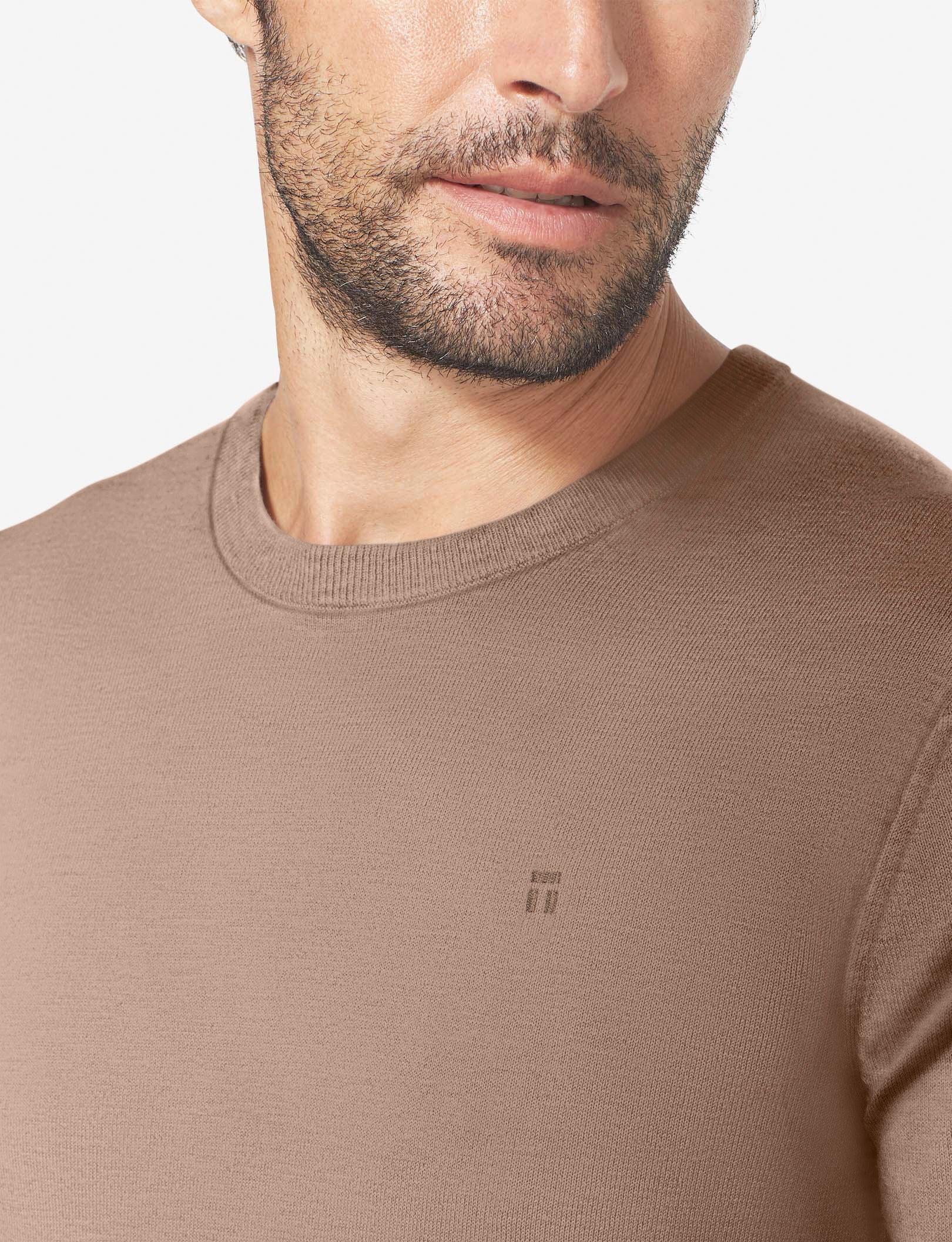 Second Skin Crew Neck Knit Sweater::Ginger Snap