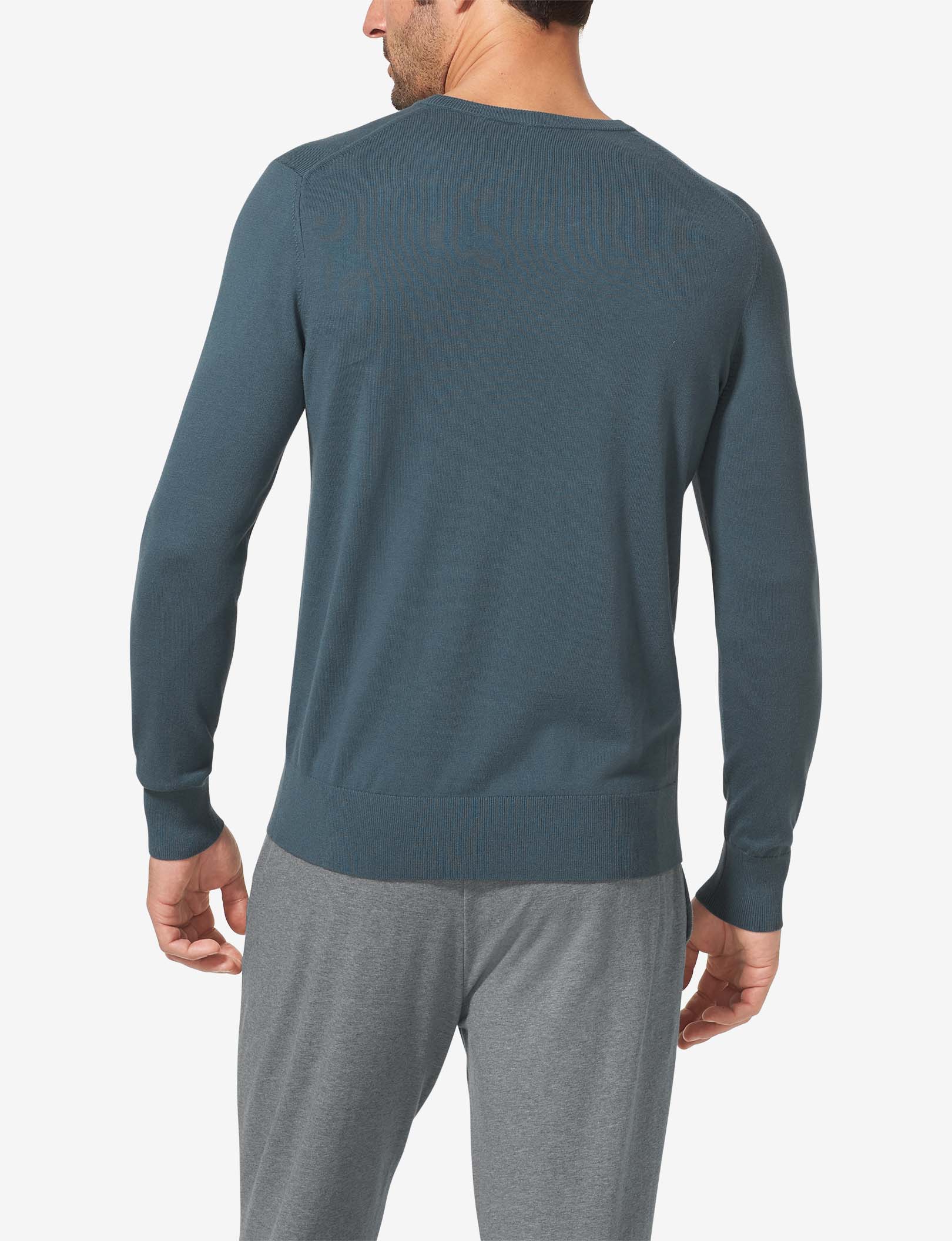 Second Skin Crew Neck Knit Sweater::Orion Blue