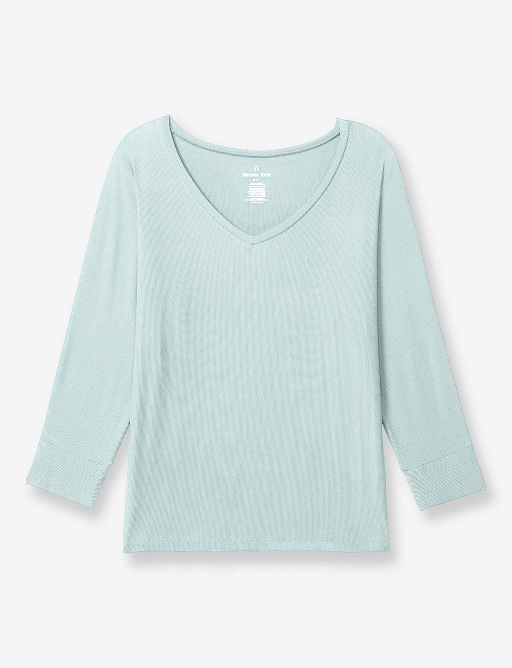 Women’s Second Skin Micro Rib V-Neck Sleep Tee::Blue Haze Micro Rib