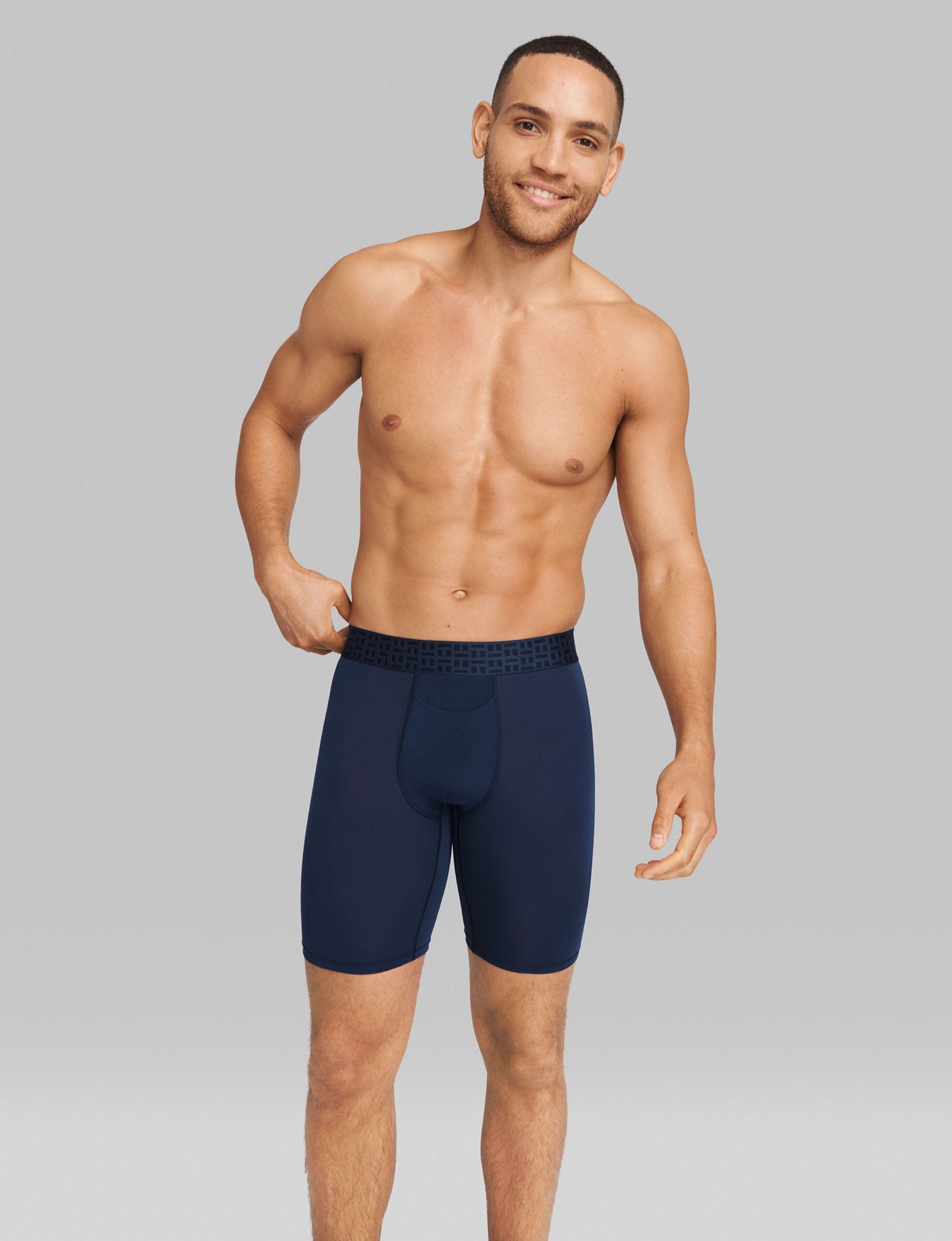 Premium Boxer Brief 8" (3-Pack)::Black/Navy Blazer