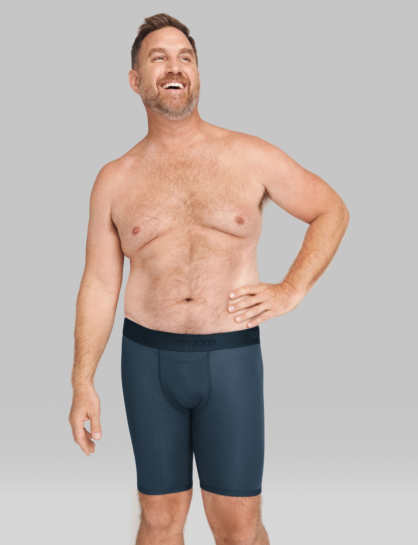 Second Skin Boxer Brief 8"::Dress Blues