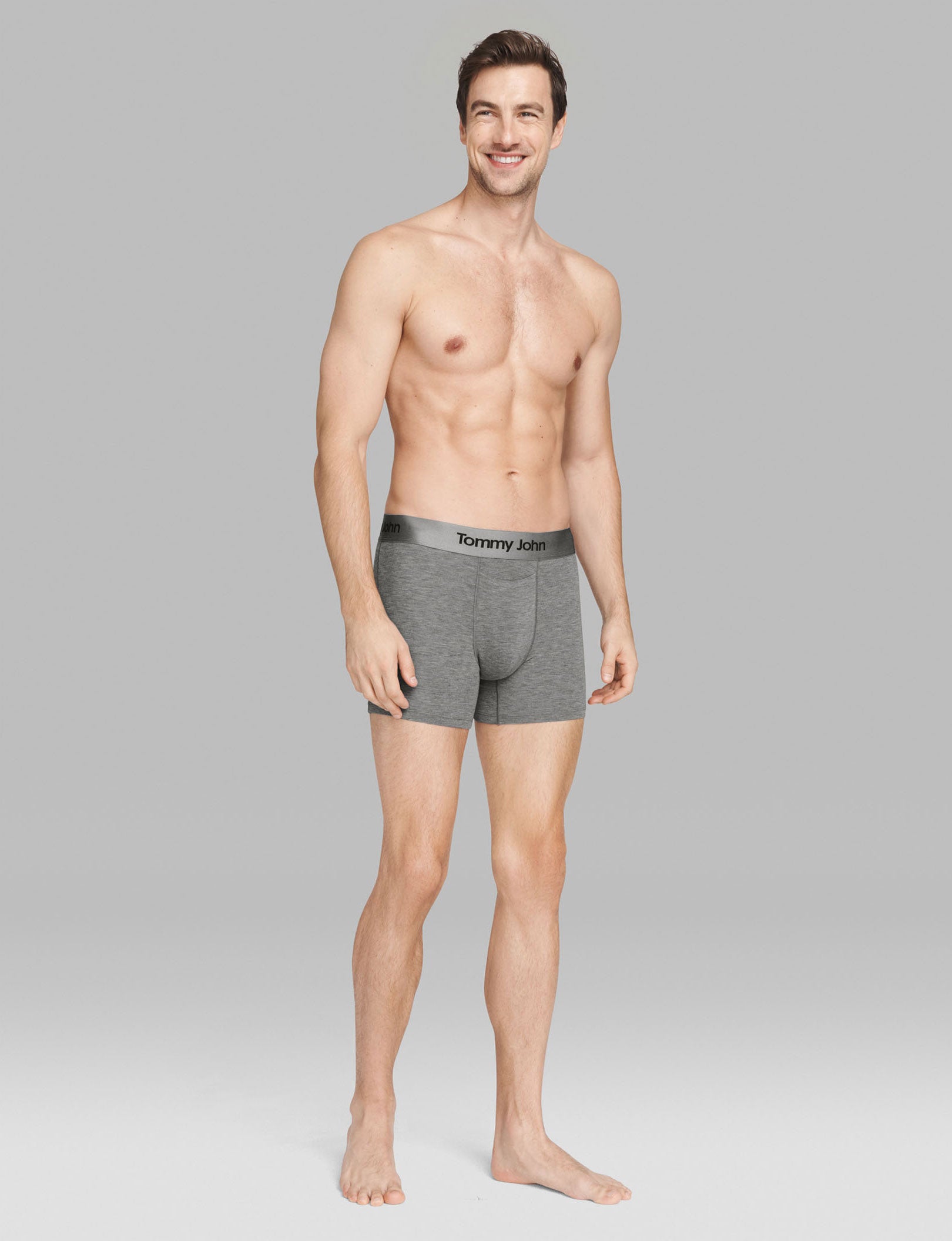 Second Skin Trunk 4"::Medium Heather Grey